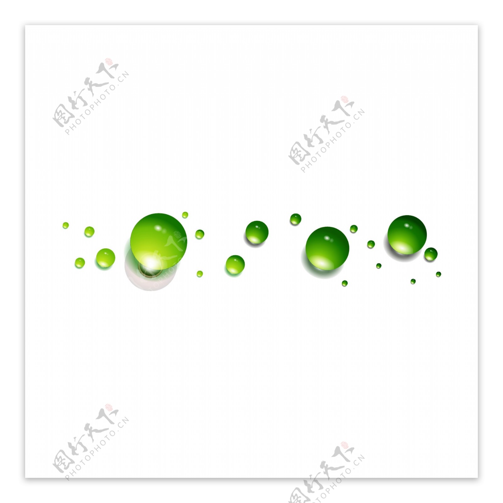 绿色矢量水滴效果元素