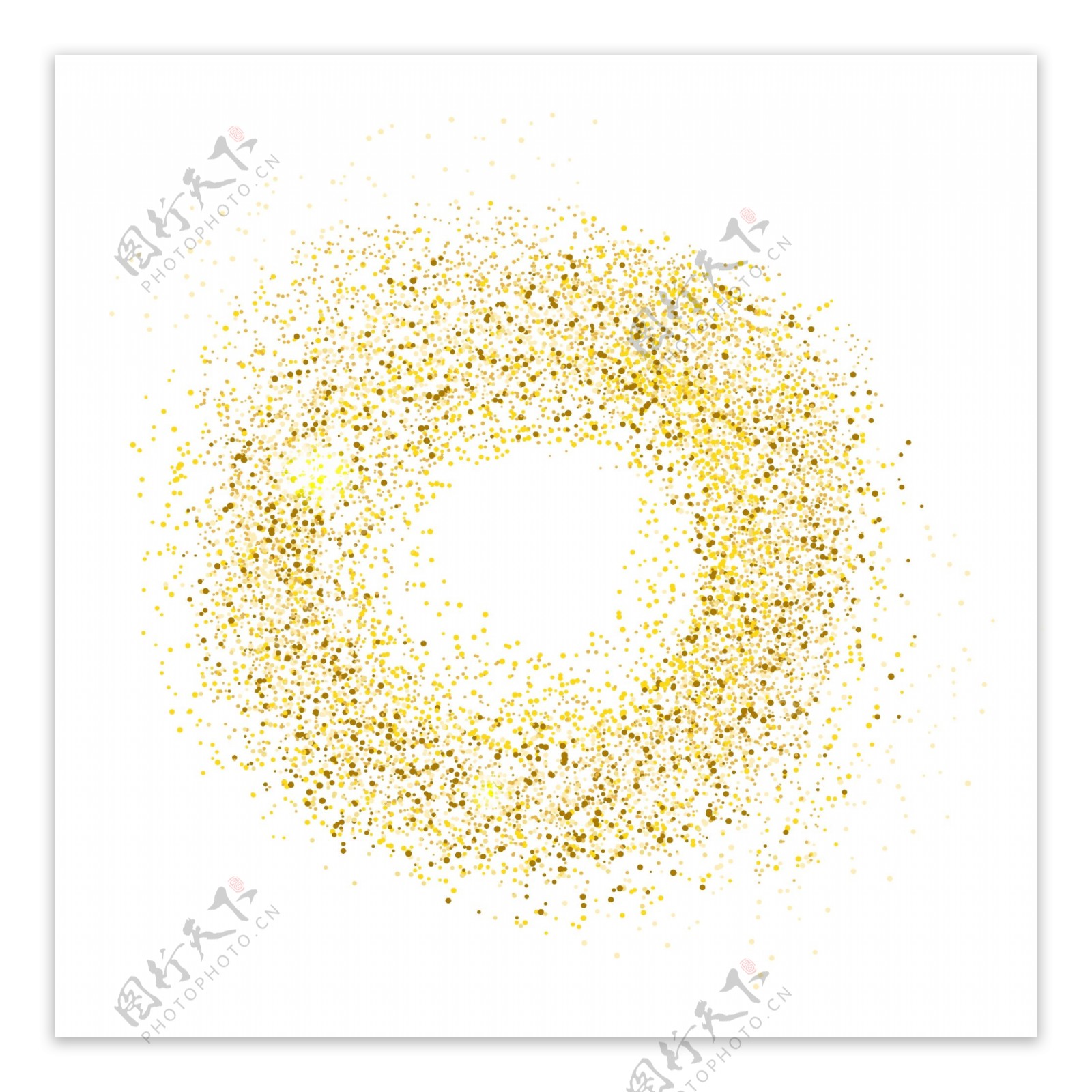 圈状金色金粉设计矢量素材