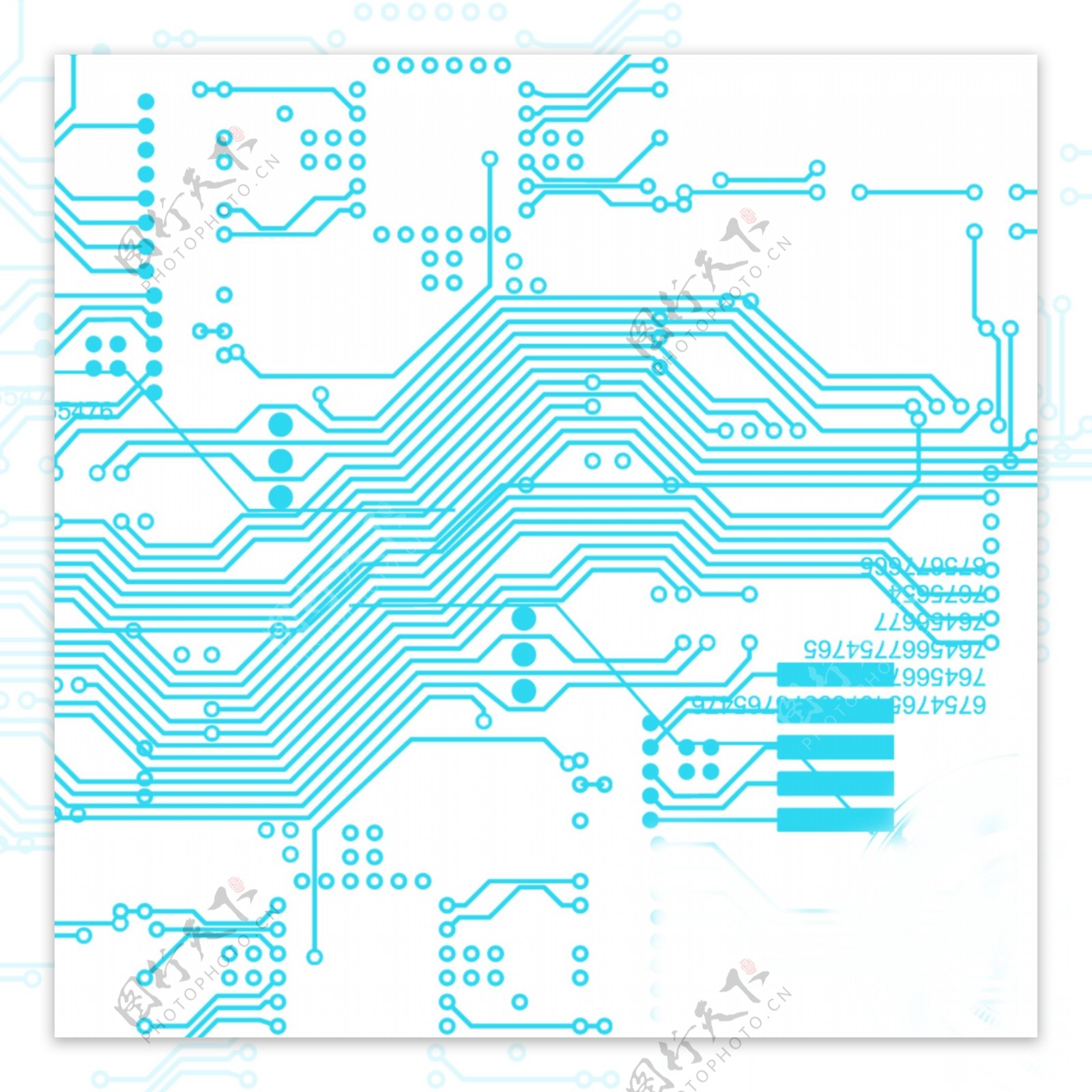 蓝色商务科技电路图元素