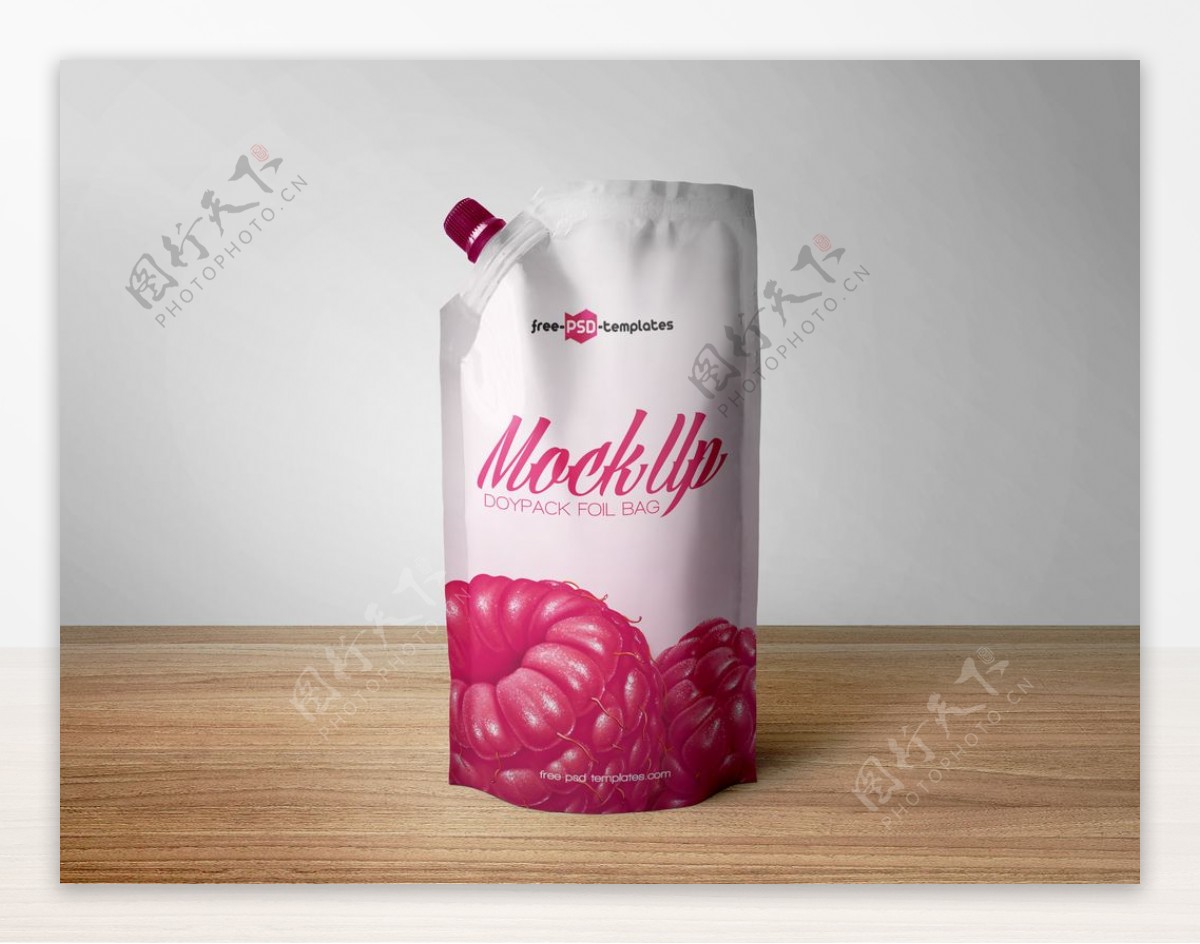 果汁饮品塑料包装袋模板样机