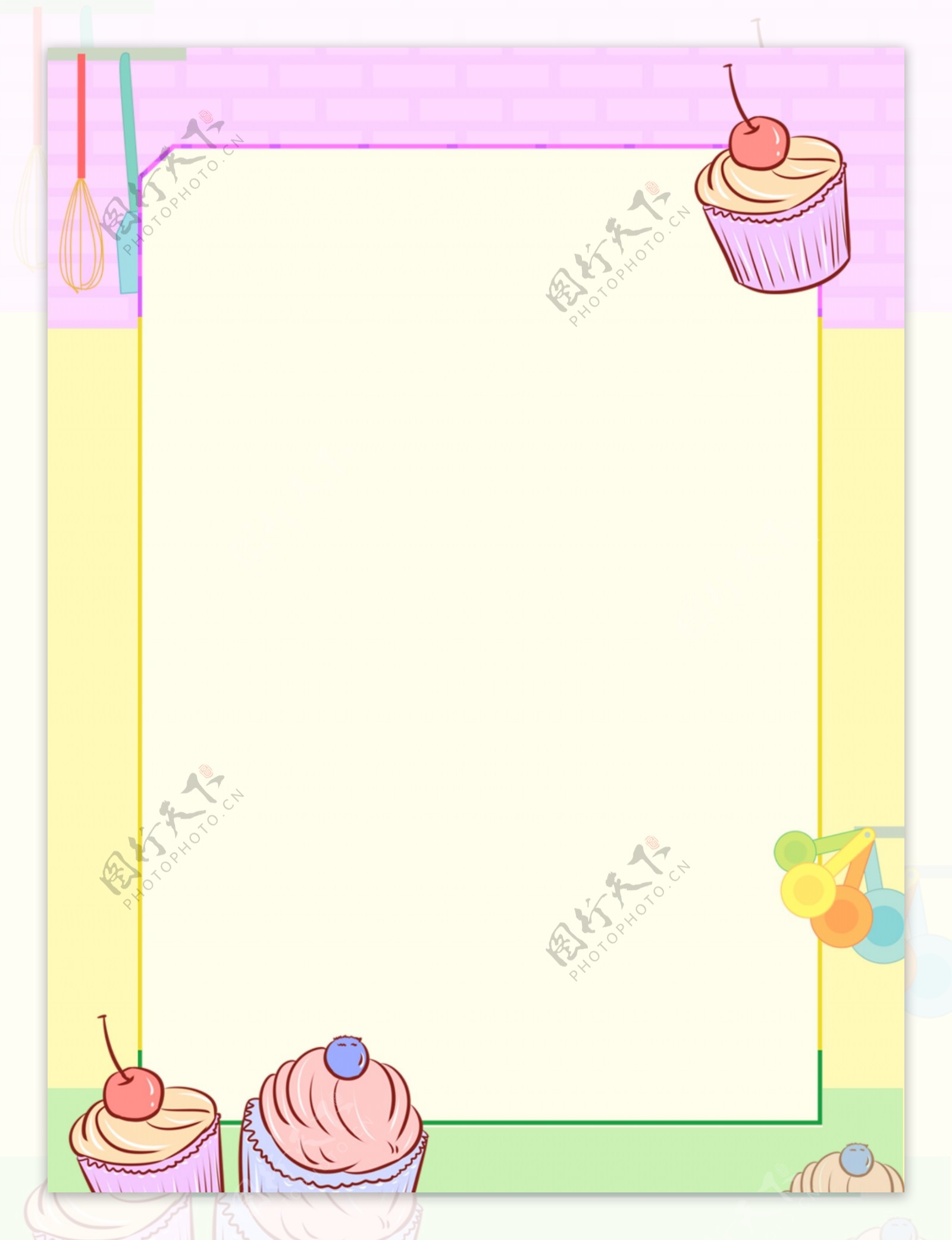 卡通可爱甜蜜冰淇淋夏季促销背景图