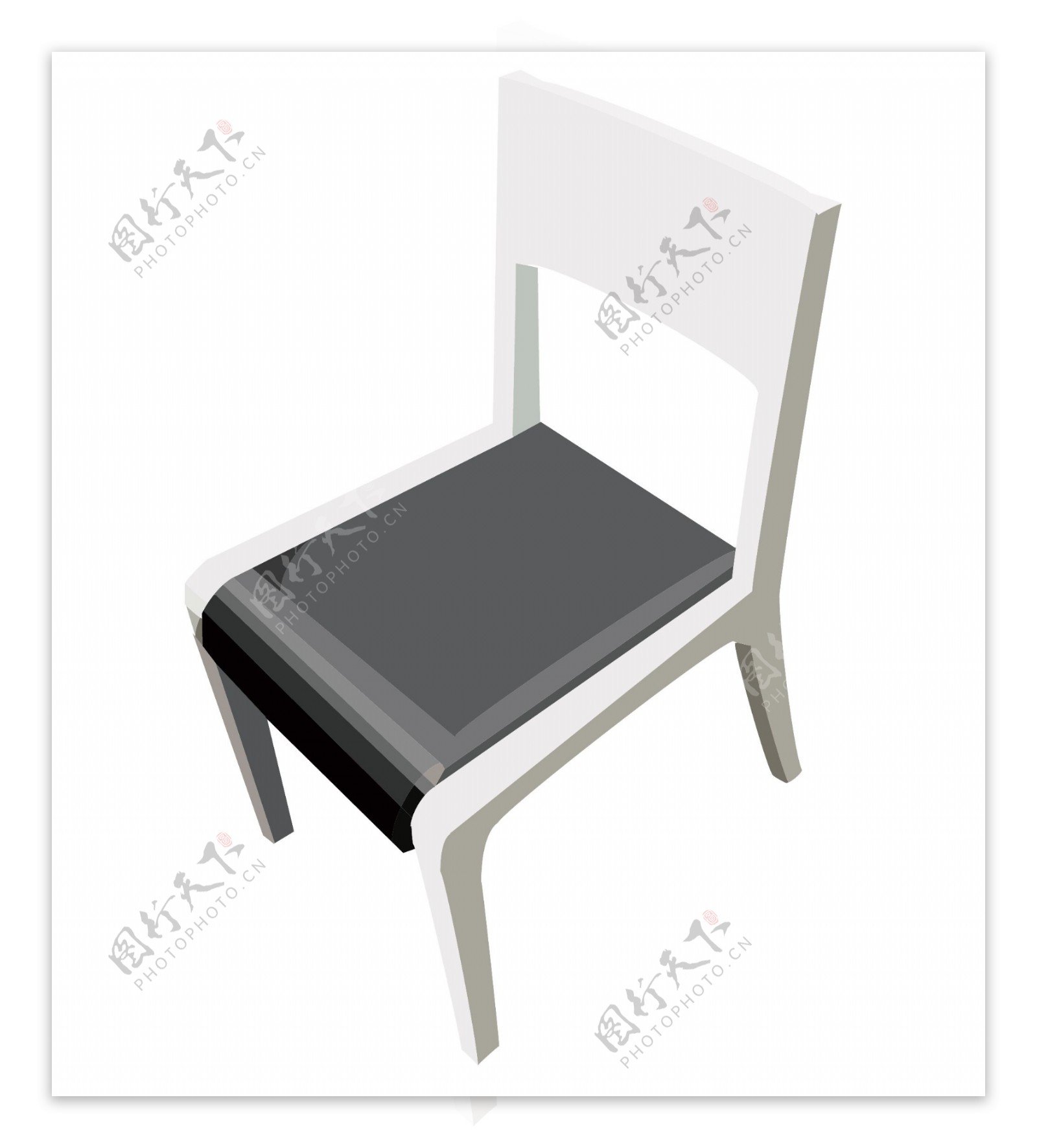 白灰色立体凳子插图