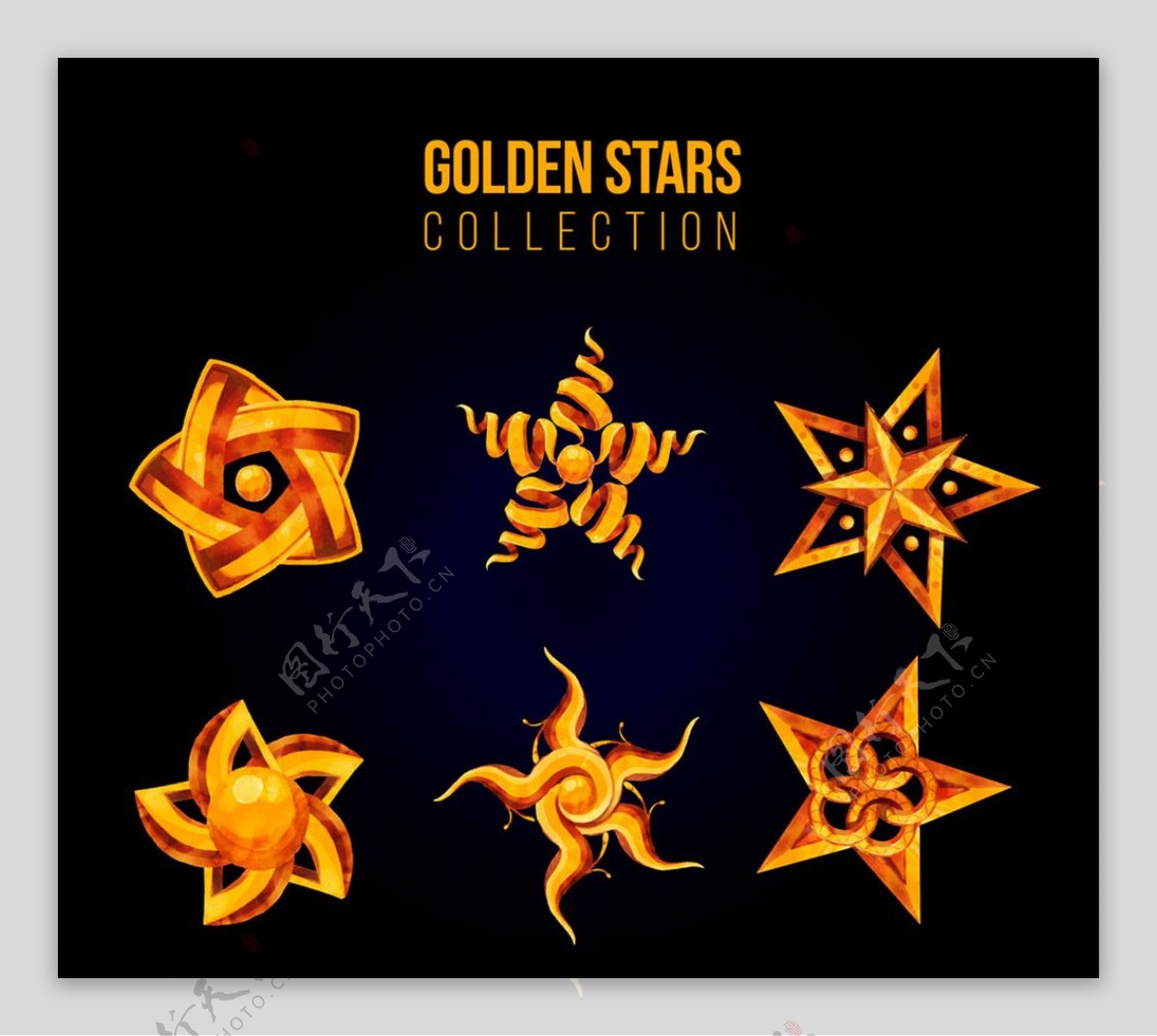 6款金色星星图标
