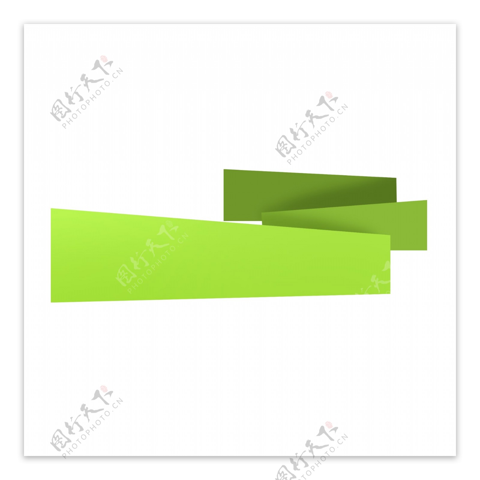 绿色小清新折纸标题框