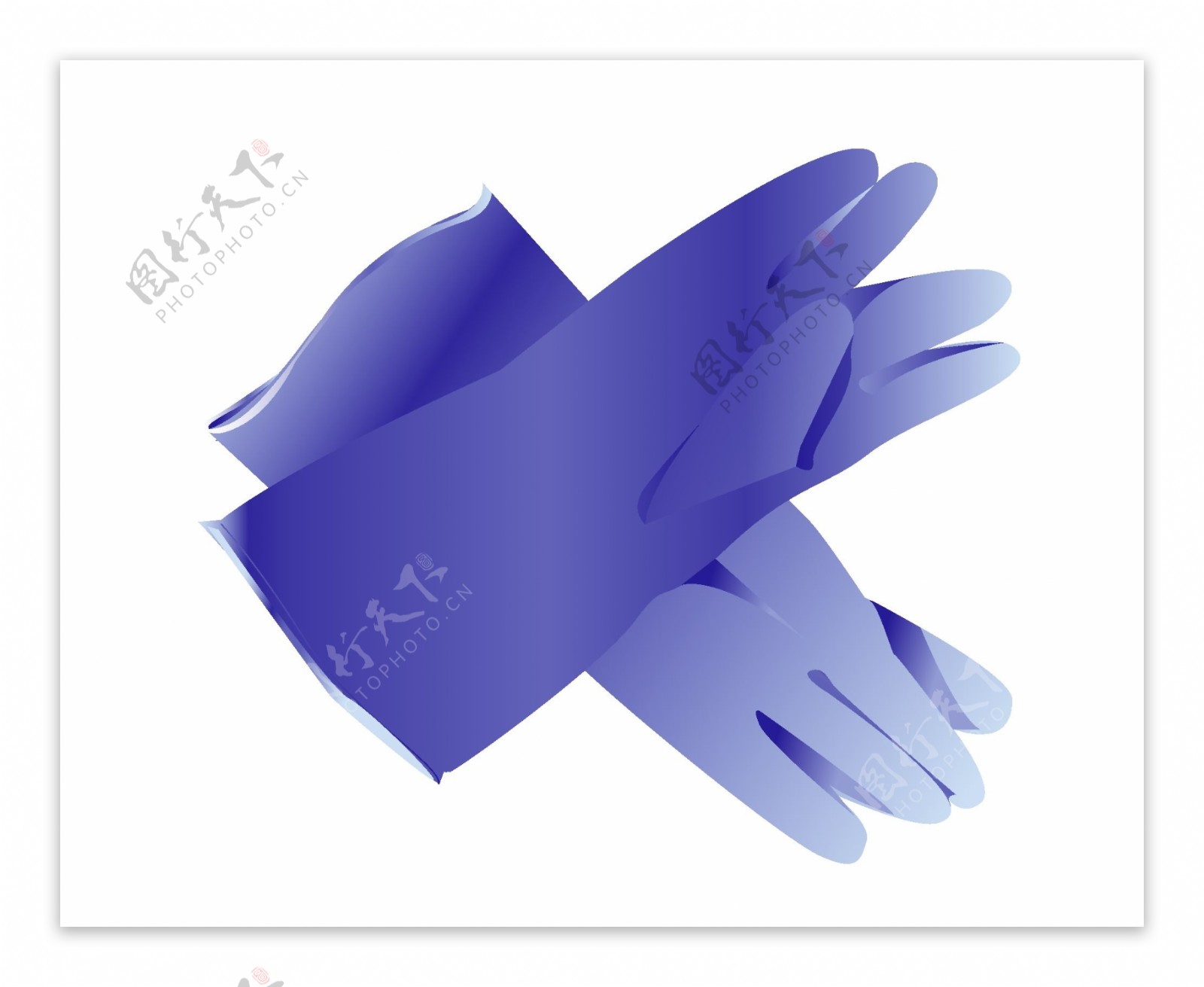 一双蓝色清洁手套