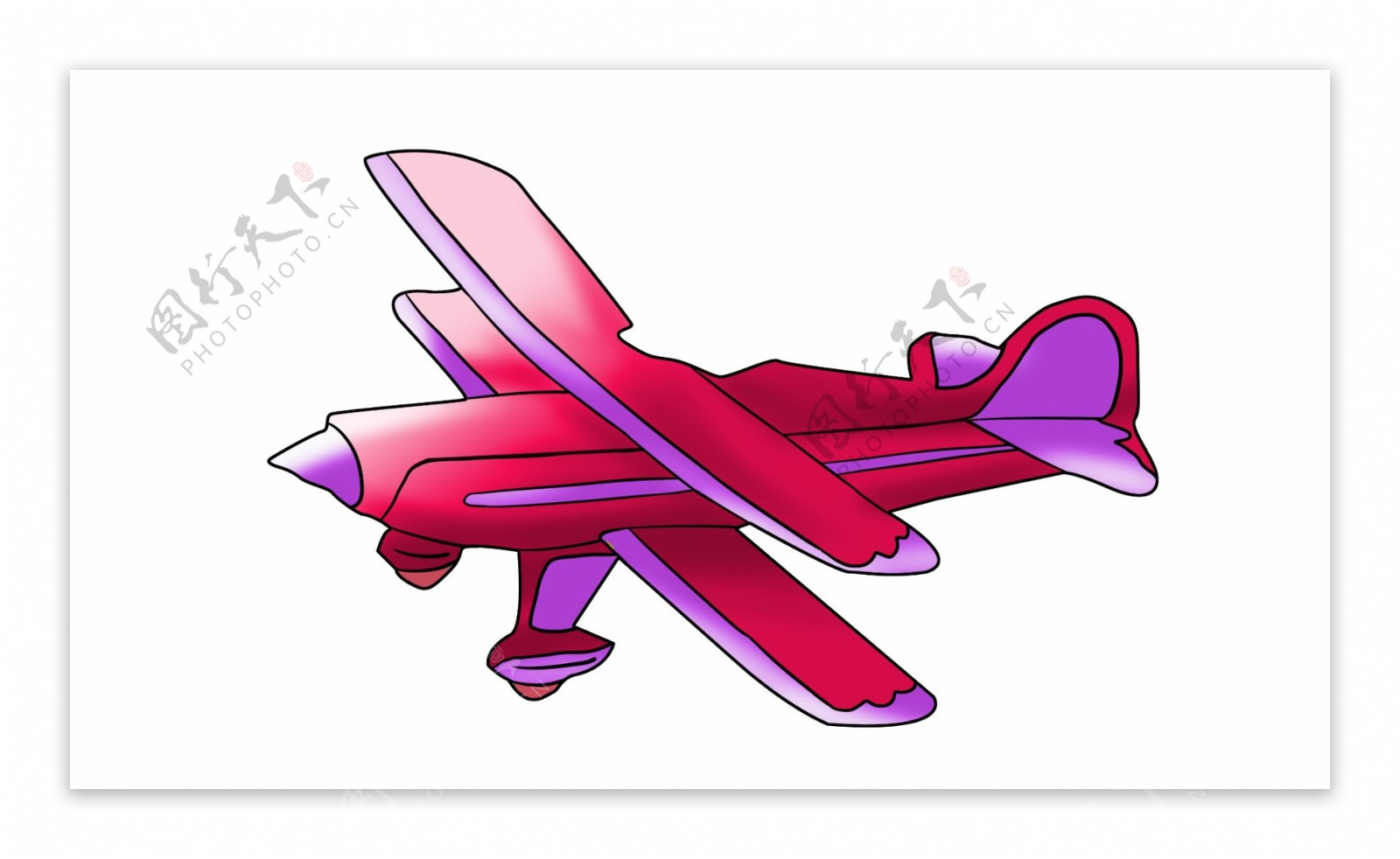 红色滑翔机装饰插画