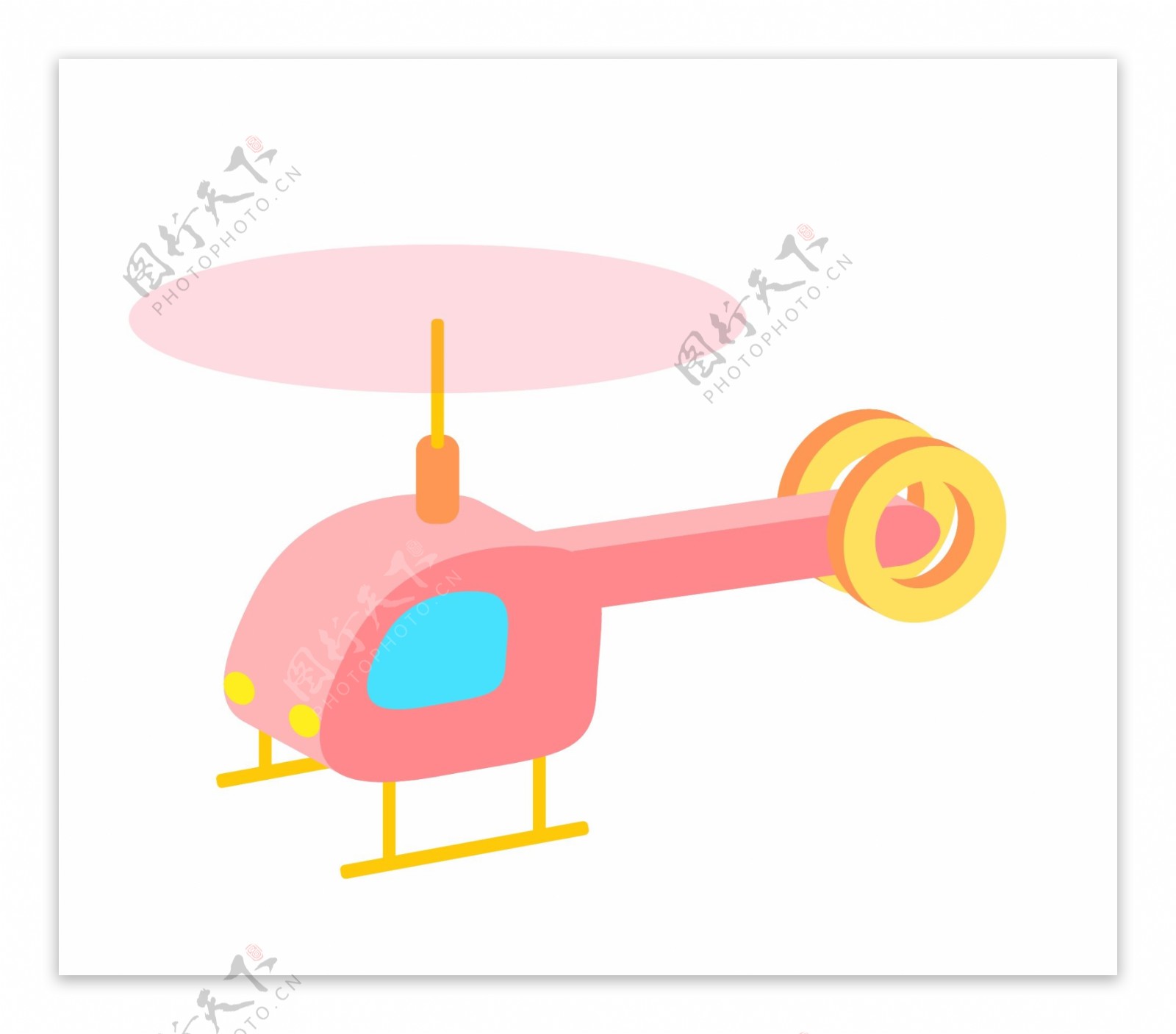 粉色的直升机插画