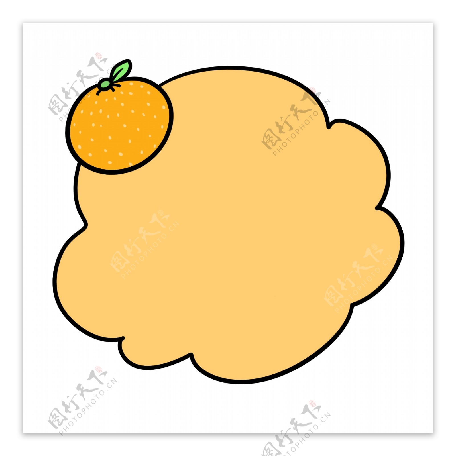 卡通橙子创意对话框文本框