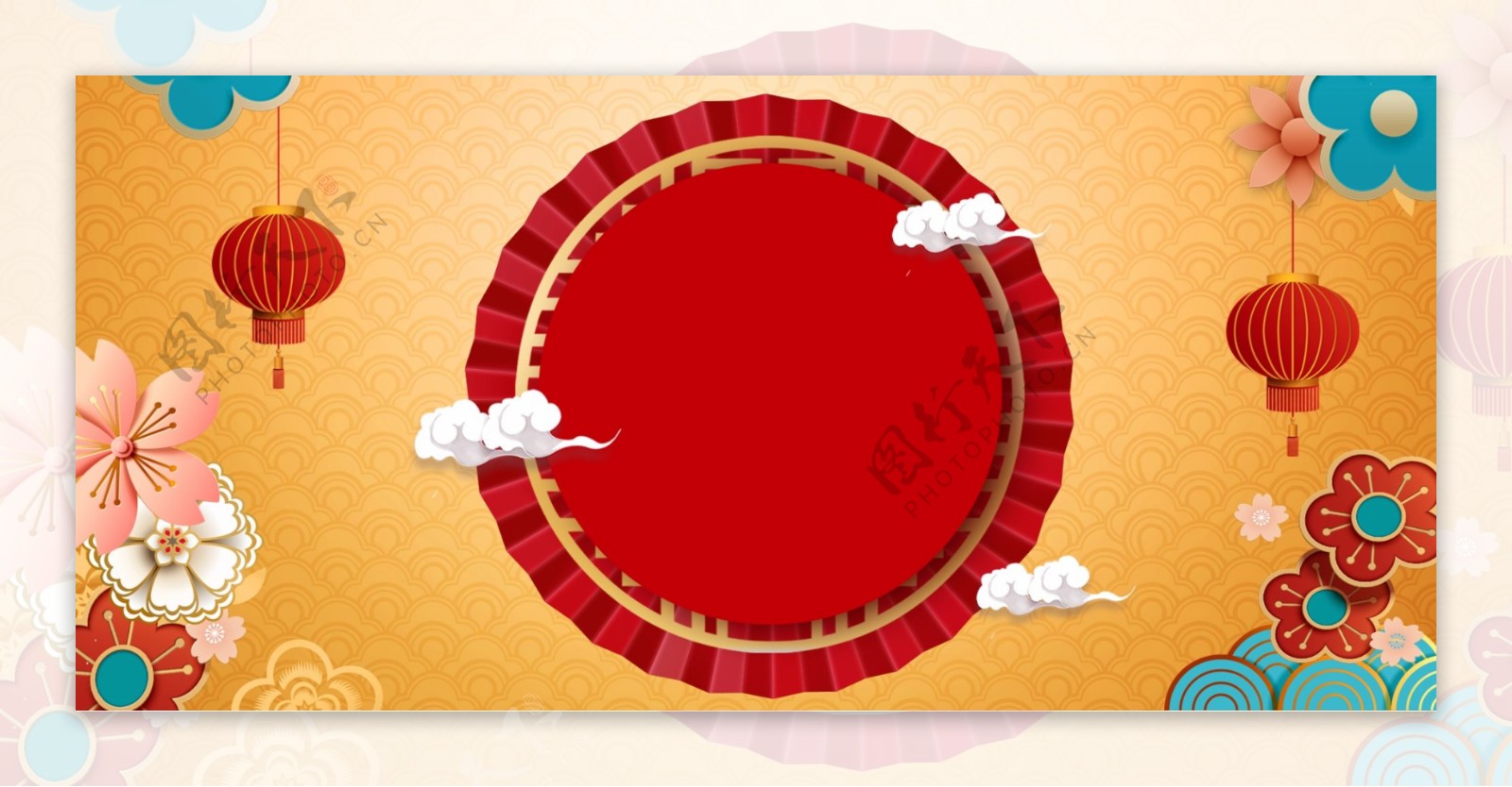 喜迎新年金色古典中国风banner