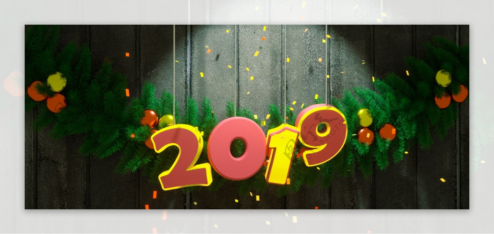 2019新年圣诞banner背景