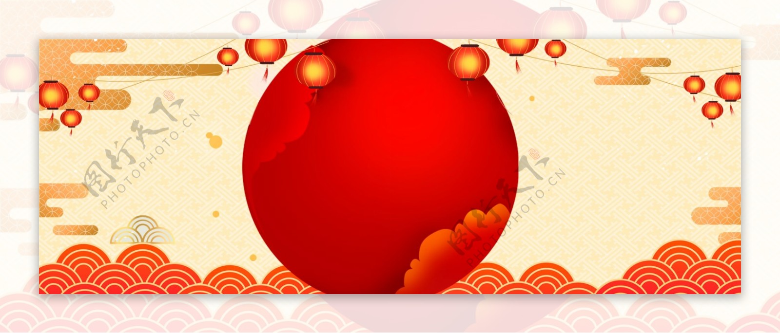新春年货节中国风海报背景