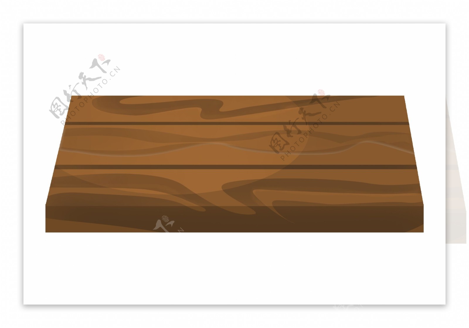 棕色长方形木质插图