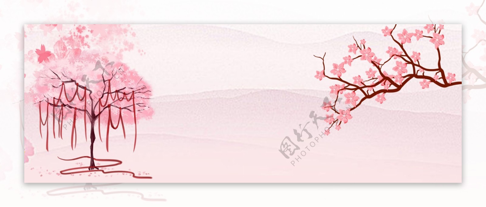 粉色浪漫中国风背景