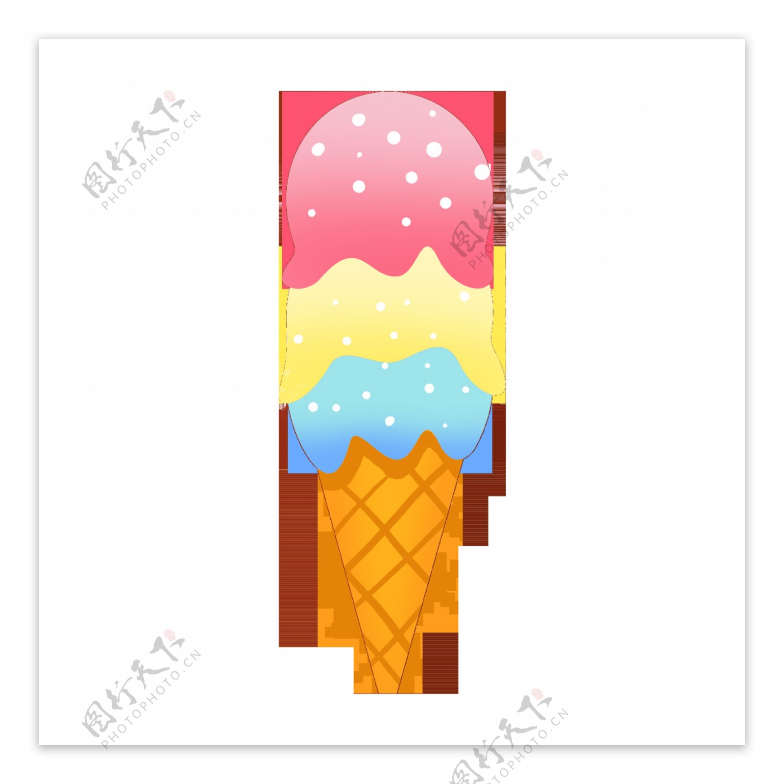 夏日清凉手绘甜品蛋糕冰淇淋雪糕插画