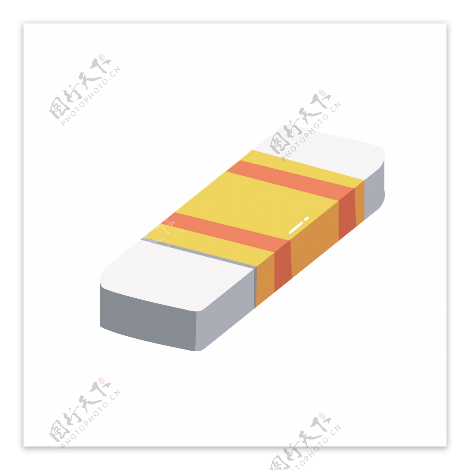 黄灰色一块学习用橡皮