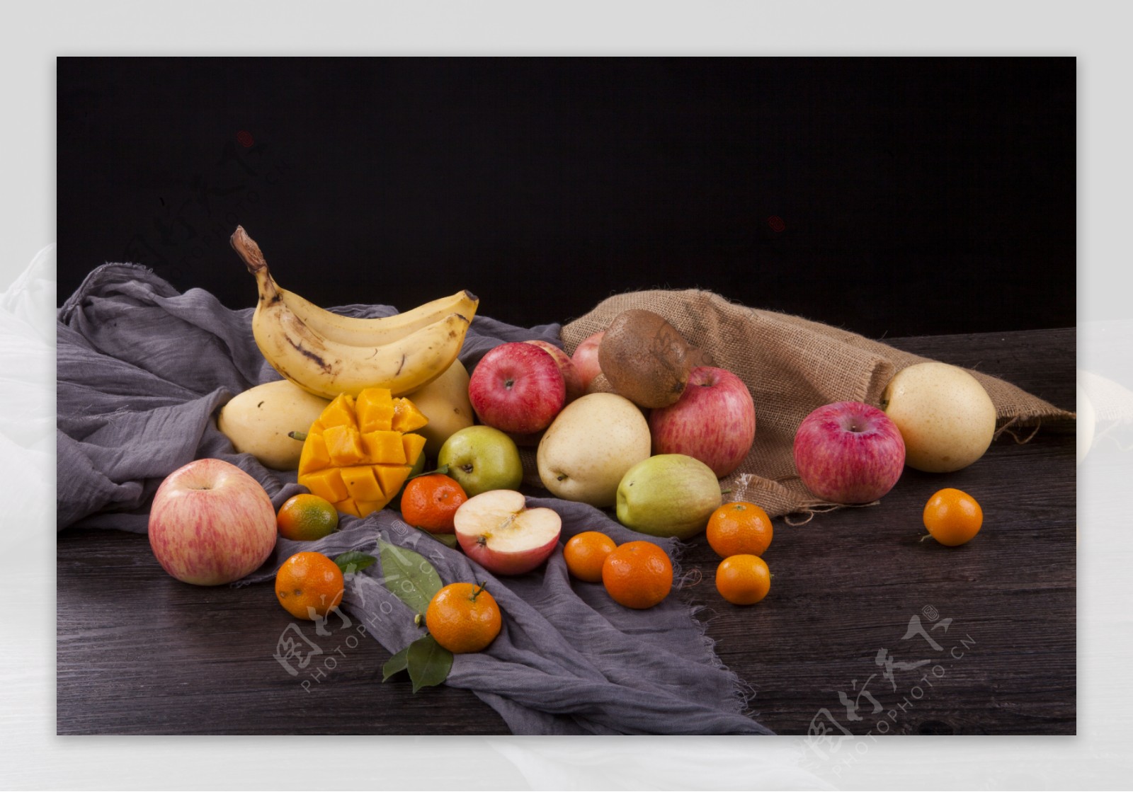 实物图摄影图各种新鲜水果芒果等1