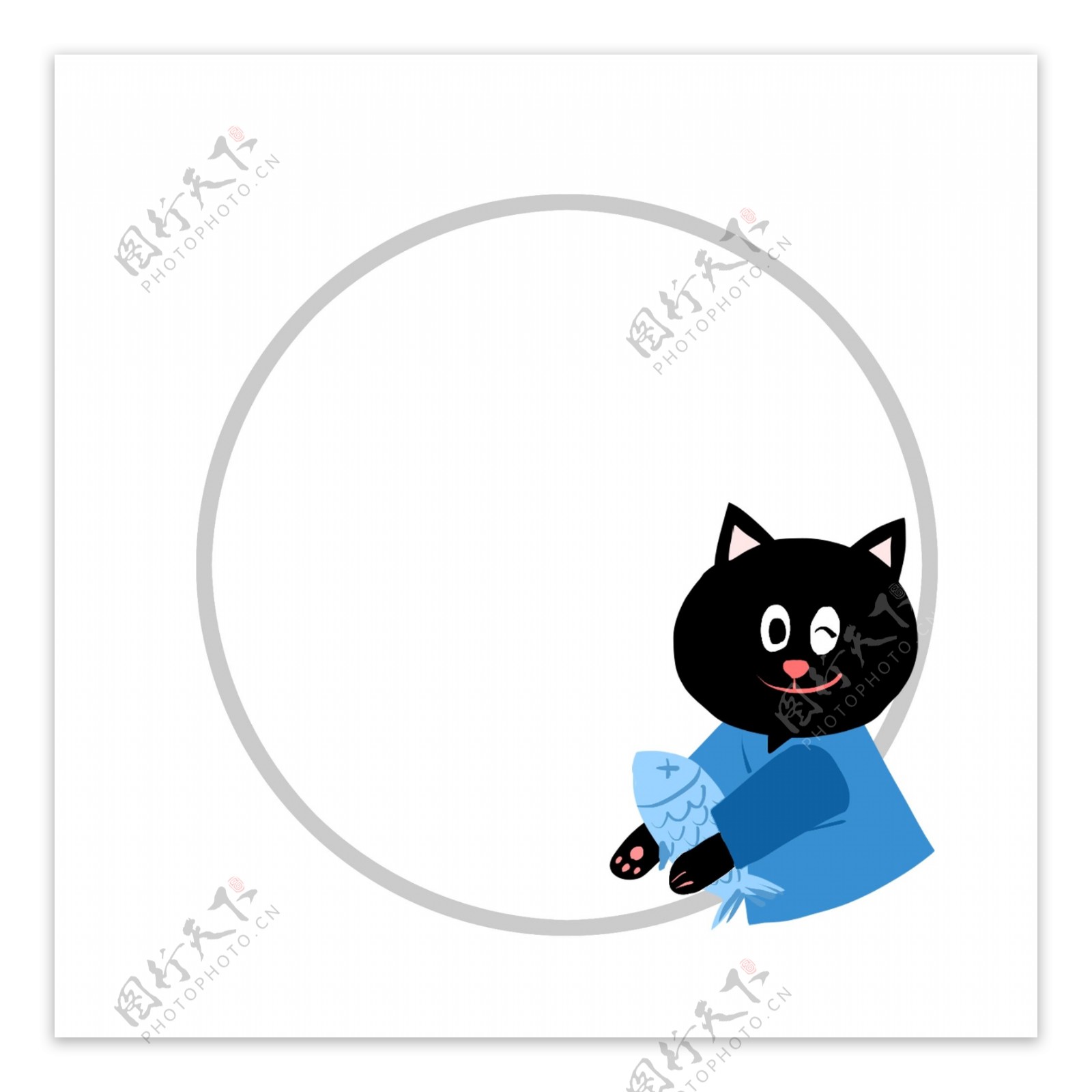 可爱小黑猫装饰边框