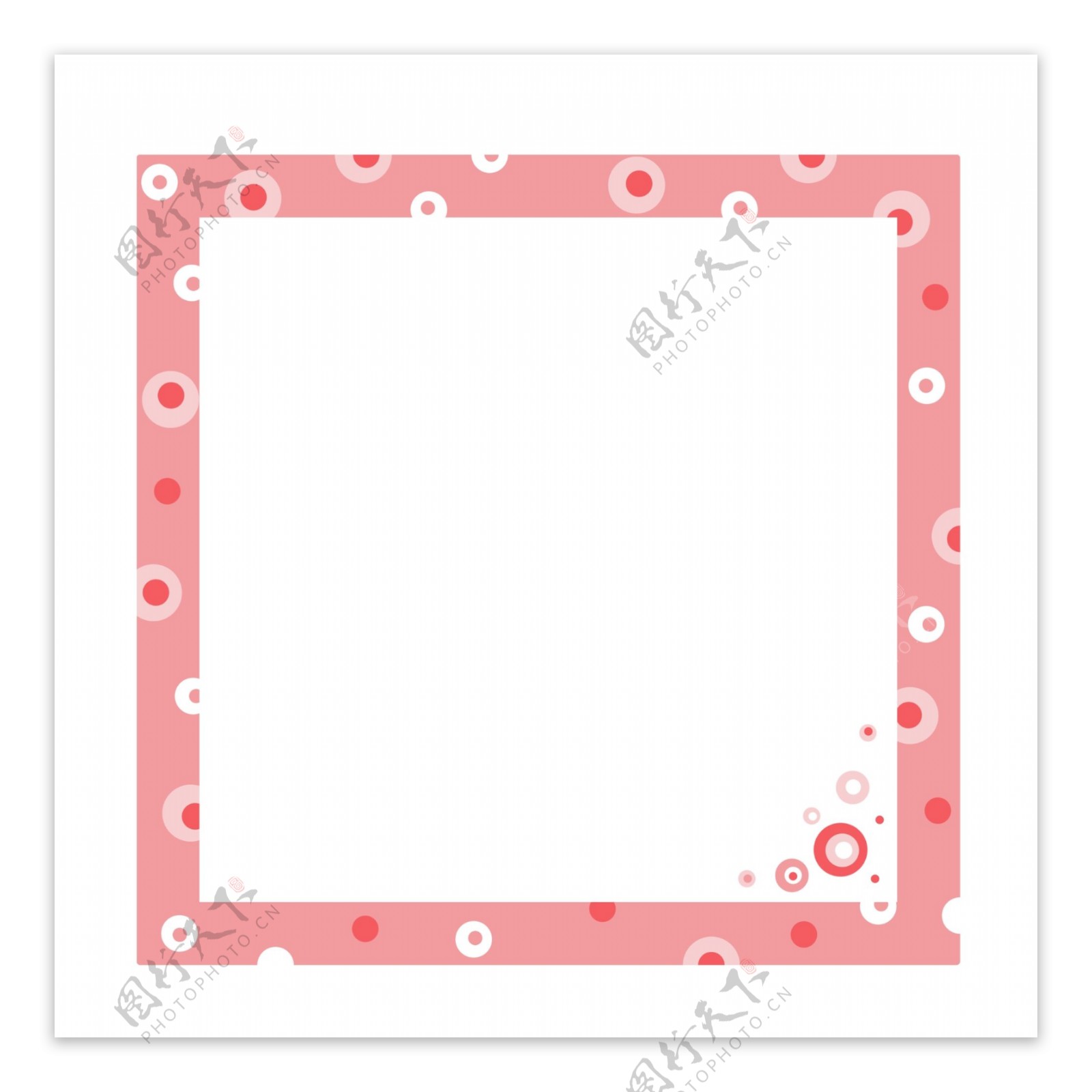 圆圈花纹粉色边框