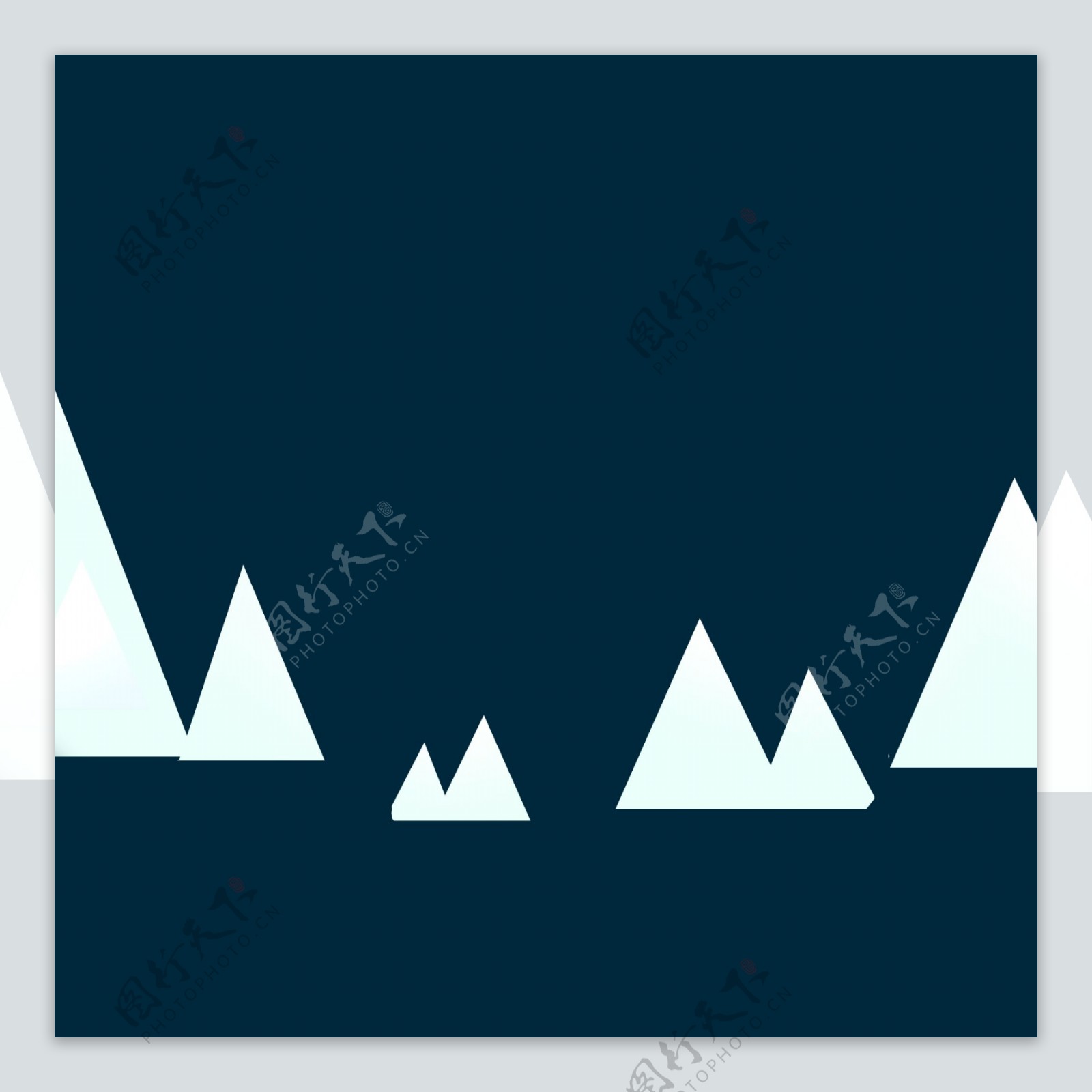三角形雪山卡通png素材