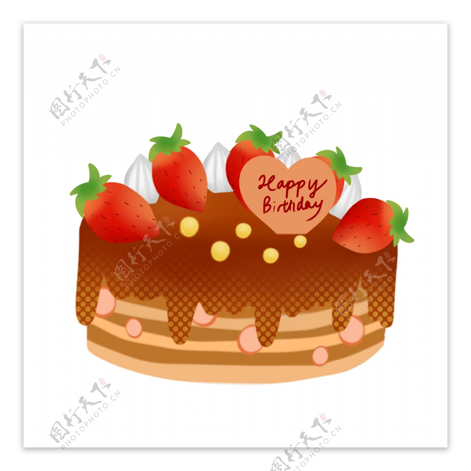 生日快乐巧克力草莓蛋糕