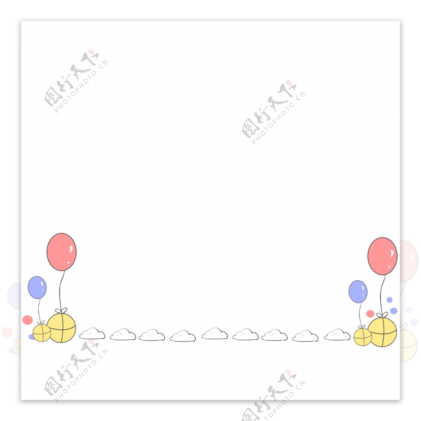分割线气球卡通插画