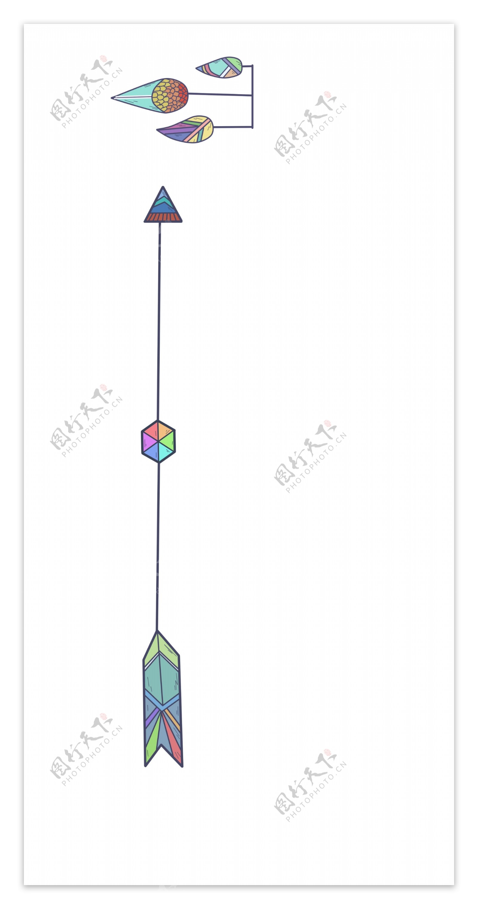 箭头分割线卡通插画