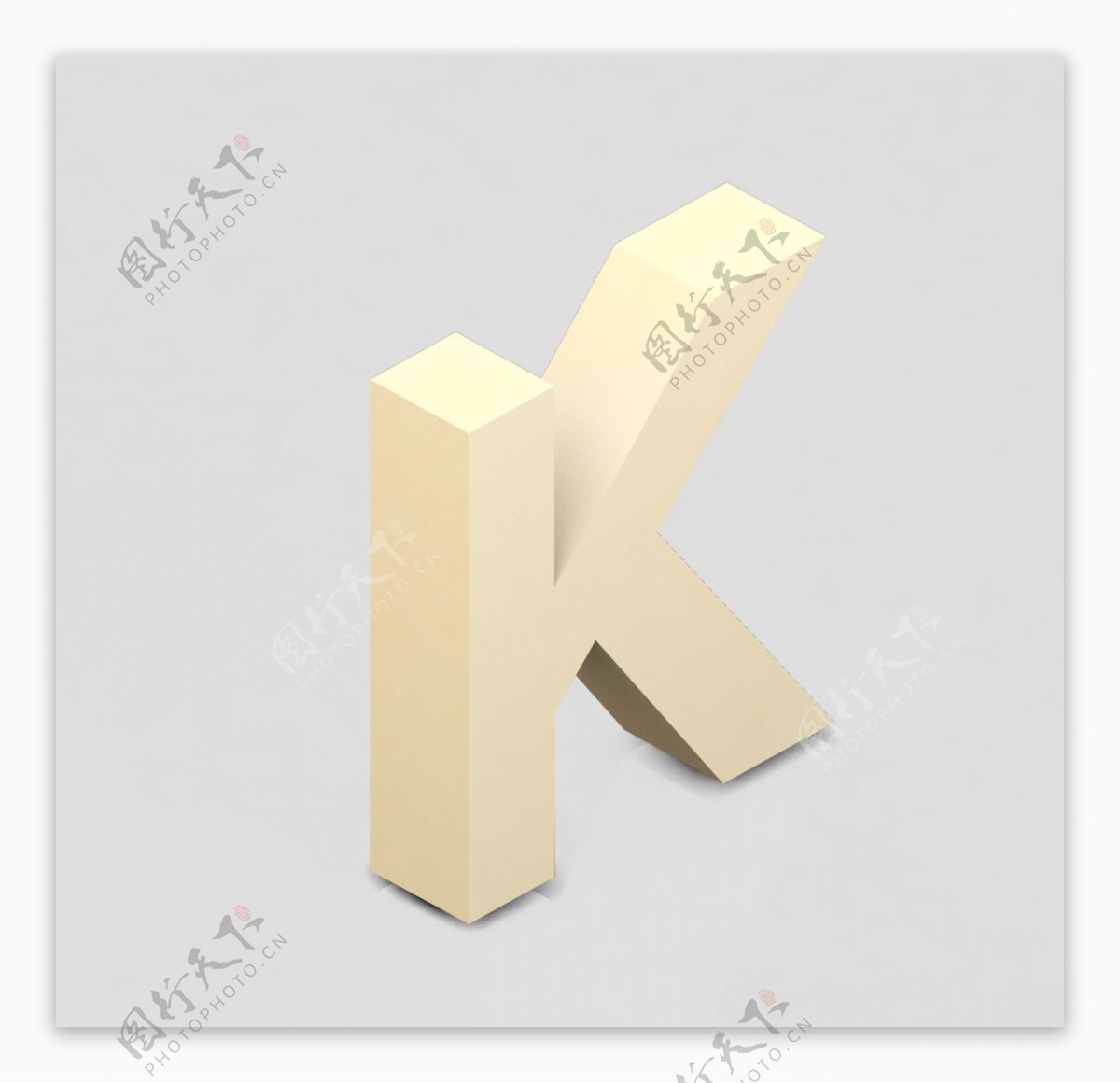 立体3D英文字母K