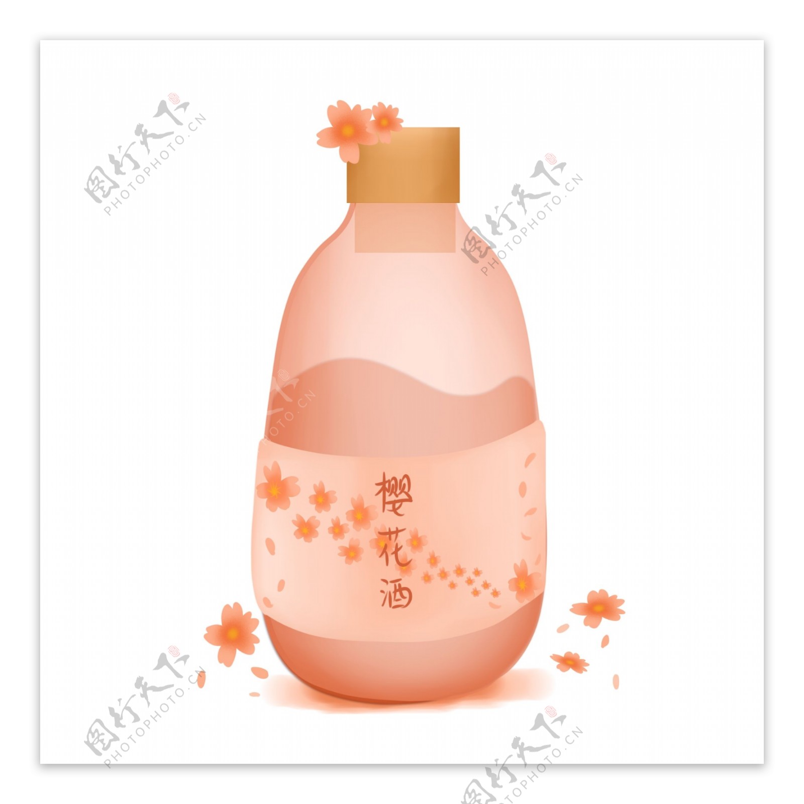 日式粉色樱花酒装饰