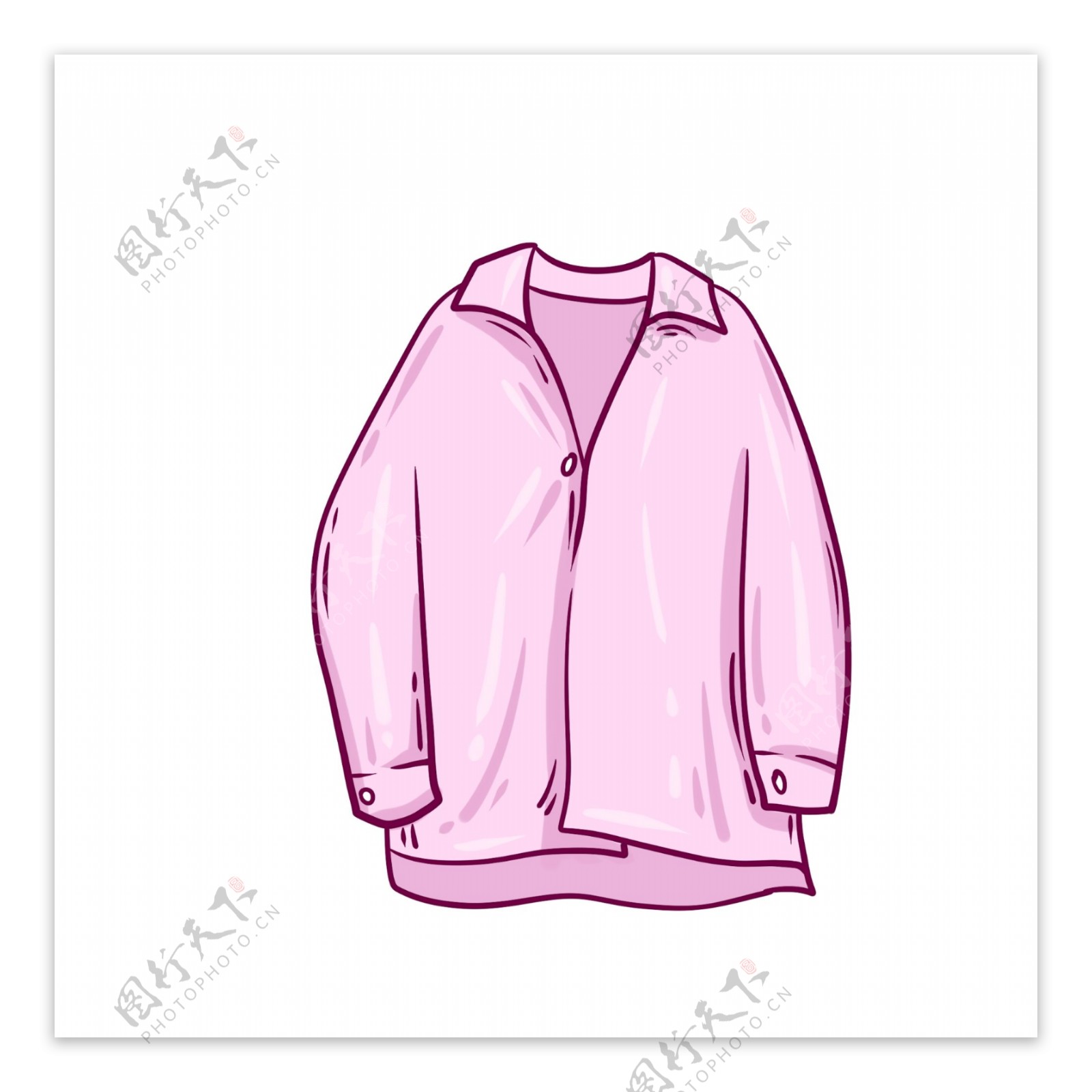 卡通可爱免抠矢量春季服装粉色衬衫