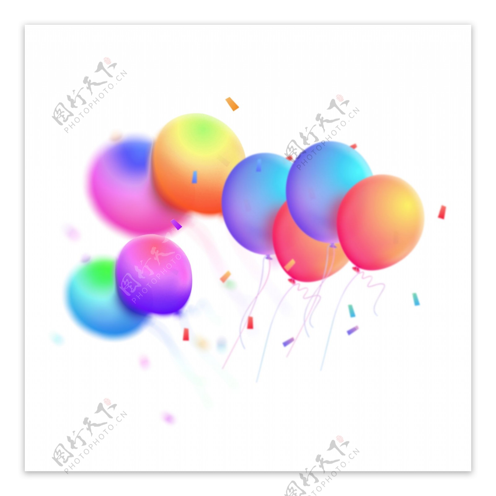 卡通简约彩色气球装饰素材