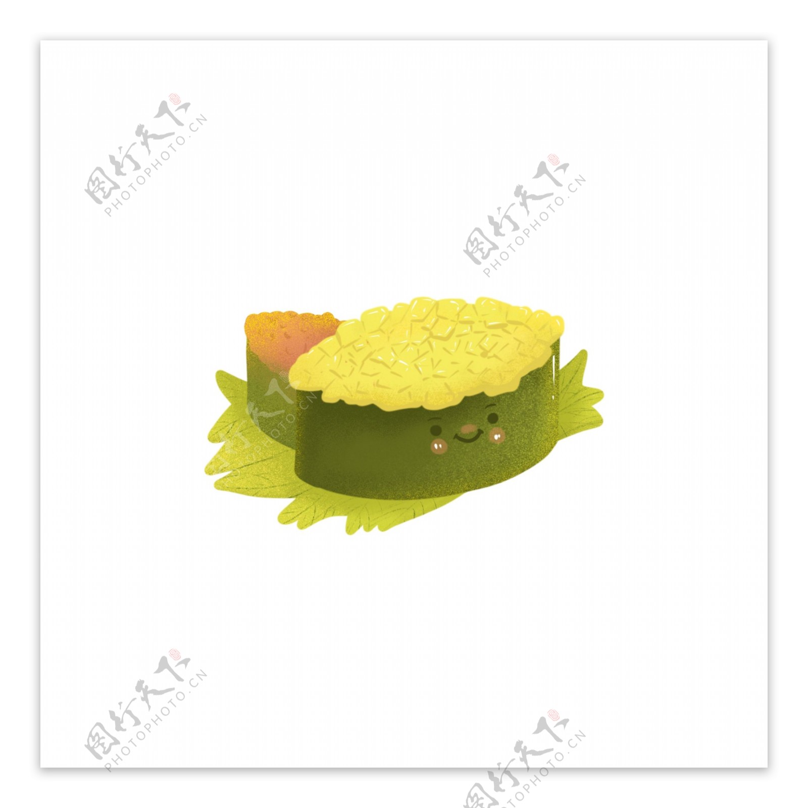 海苔玉米粒日本料理寿司美味卡通形象可爱