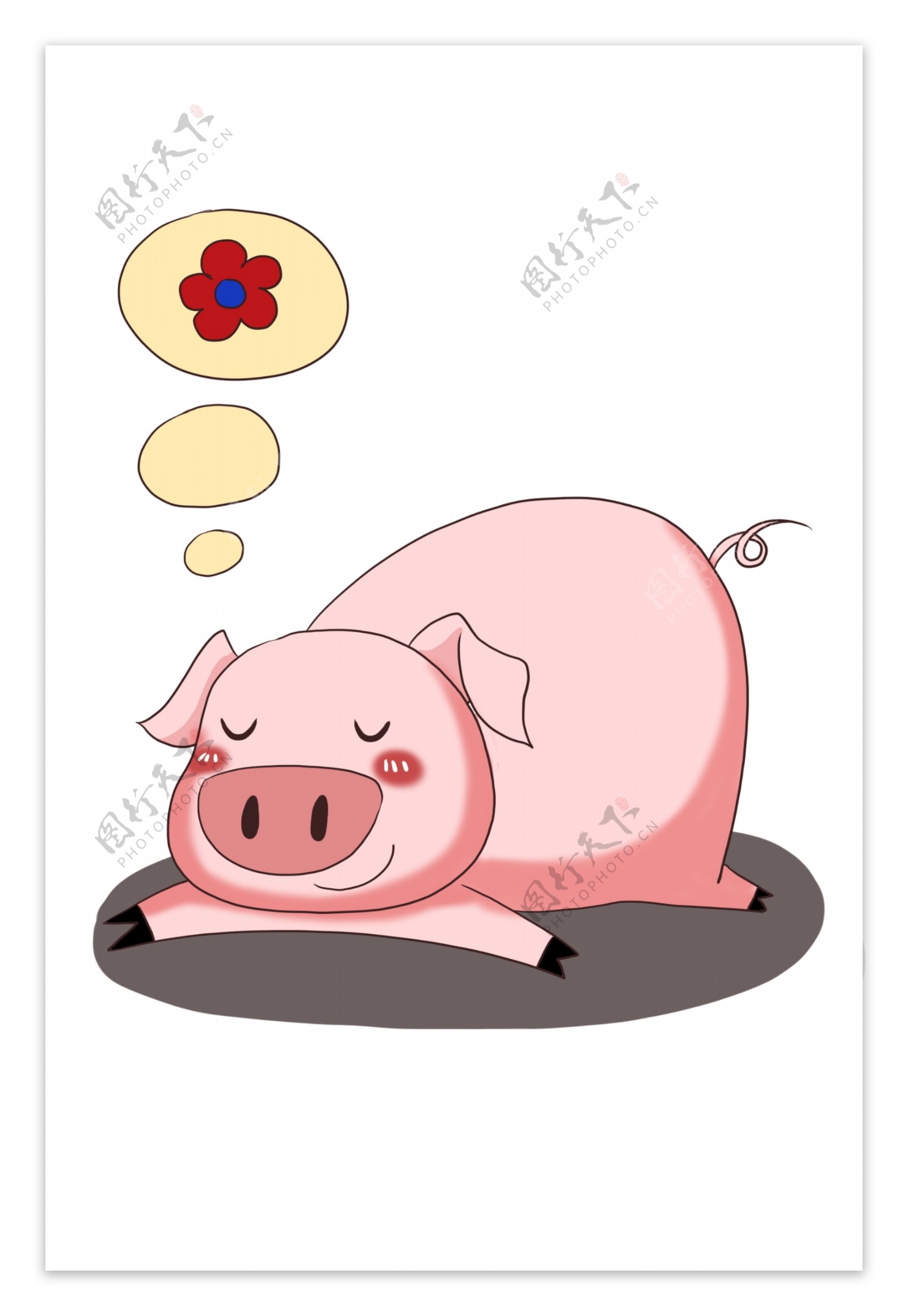卡通可爱粉色动物小猪猪