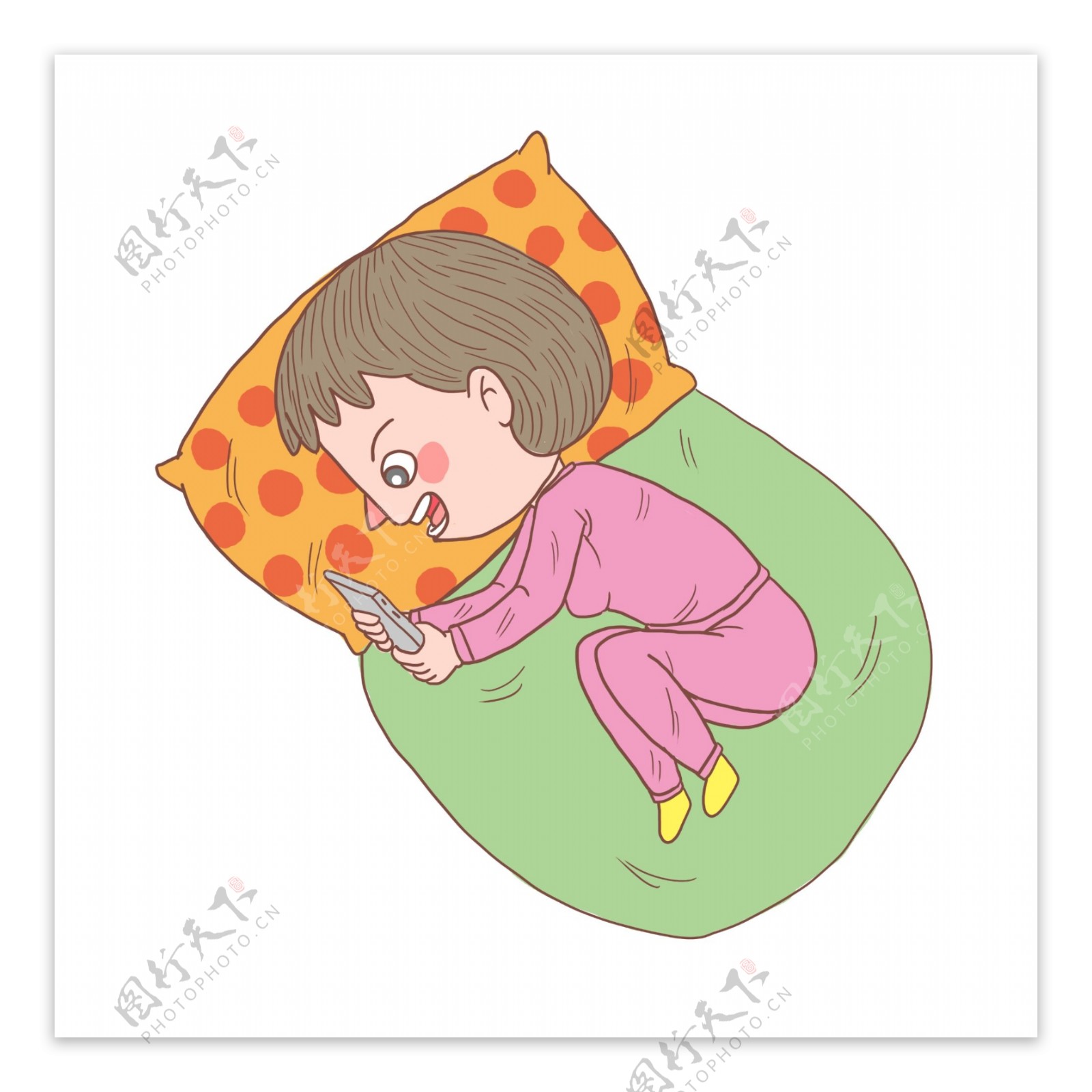 卡通可爱躺着睡觉的小男孩漫画设计图片素材-编号33060115-图行天下
