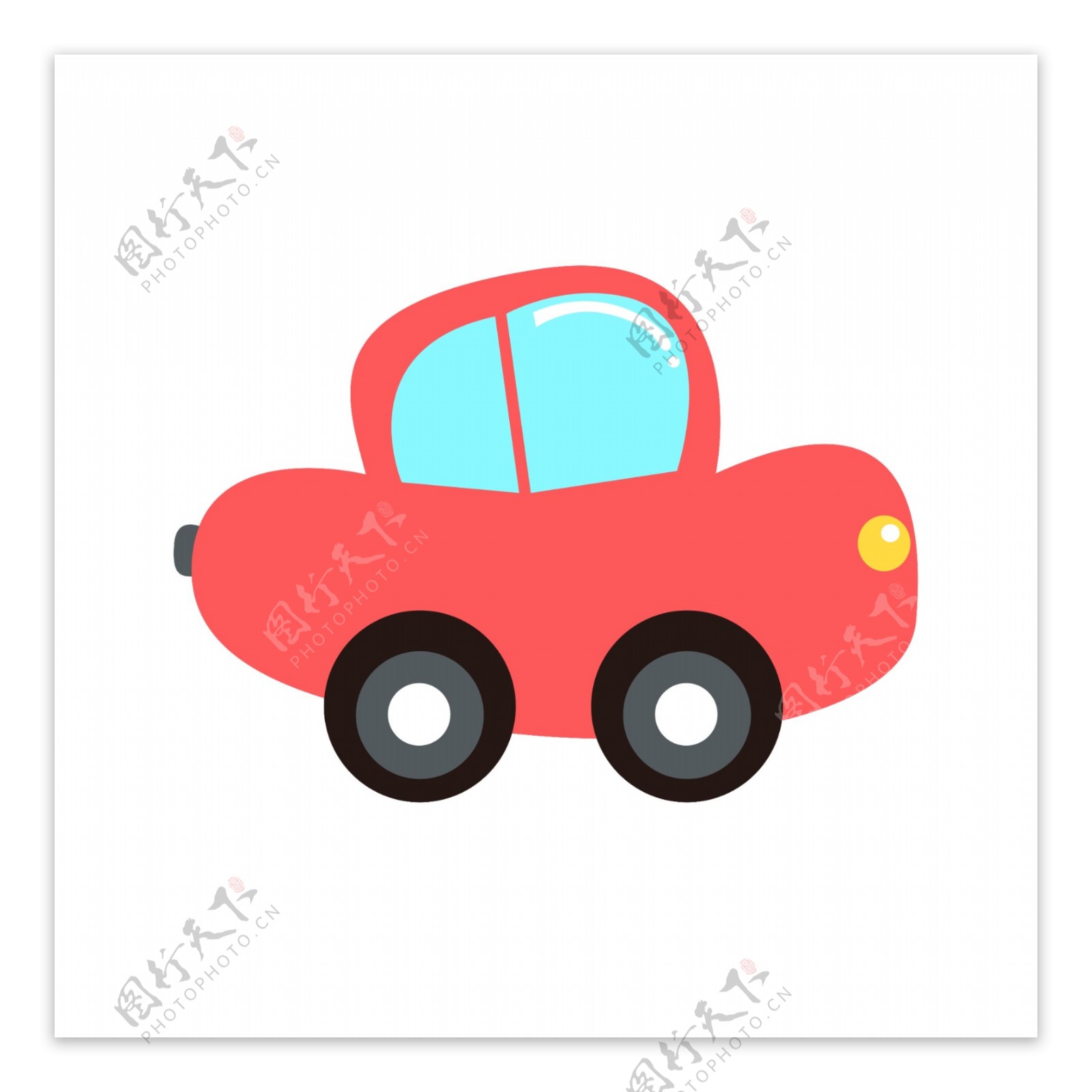 红色的玩具汽车插画