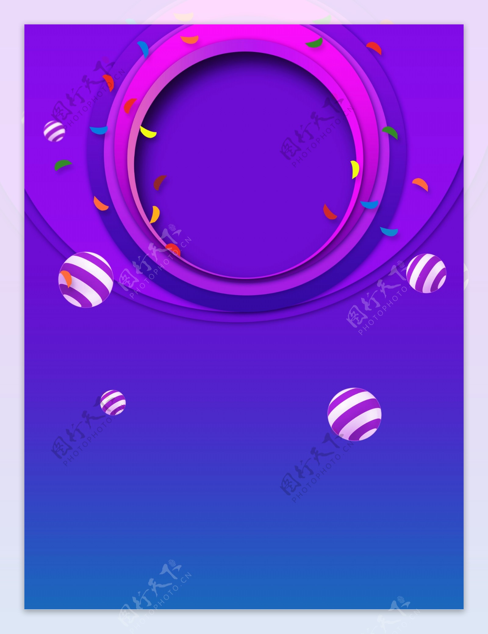 紫色圆环天猫大促背景素材
