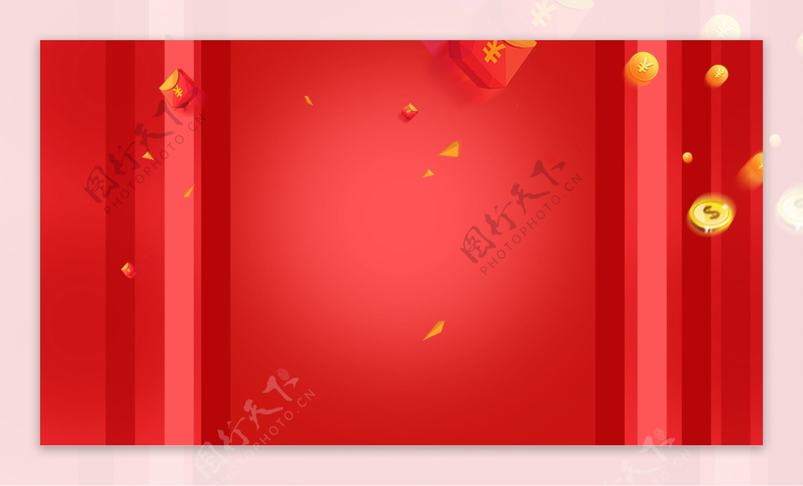 红色喜庆劳动节展板背景