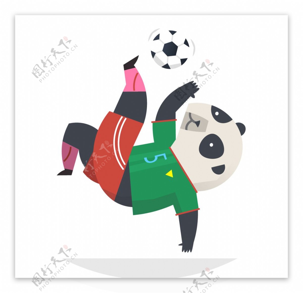 熊猫足球运动卡通形象