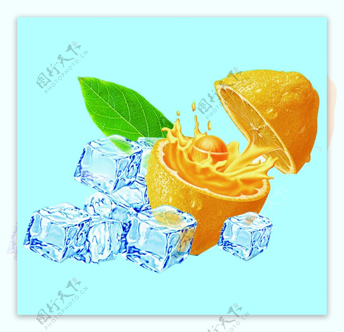 冰块黄柠檬