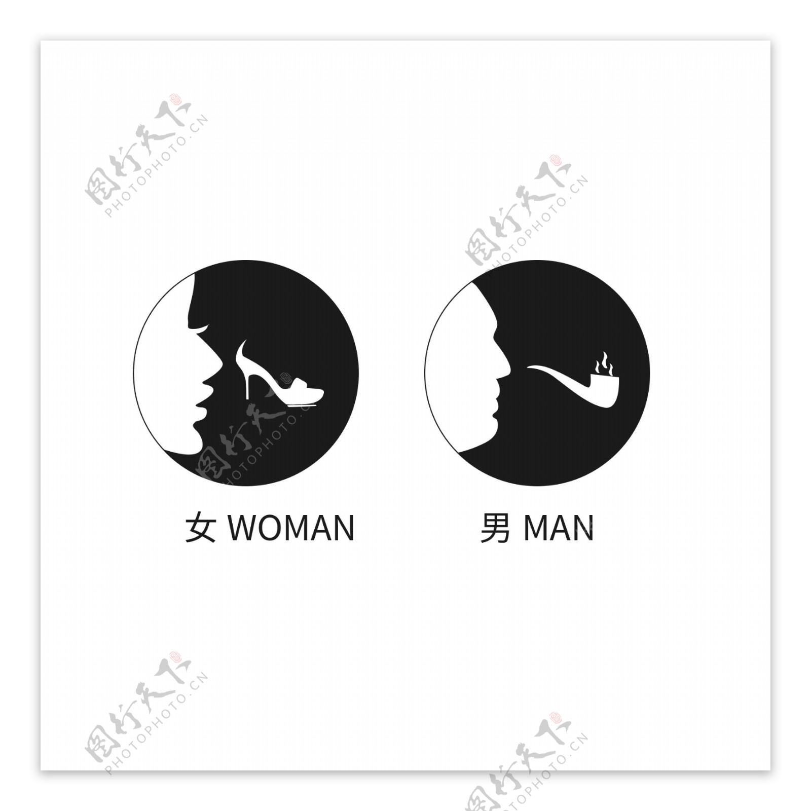 男女厕所标志标识图标