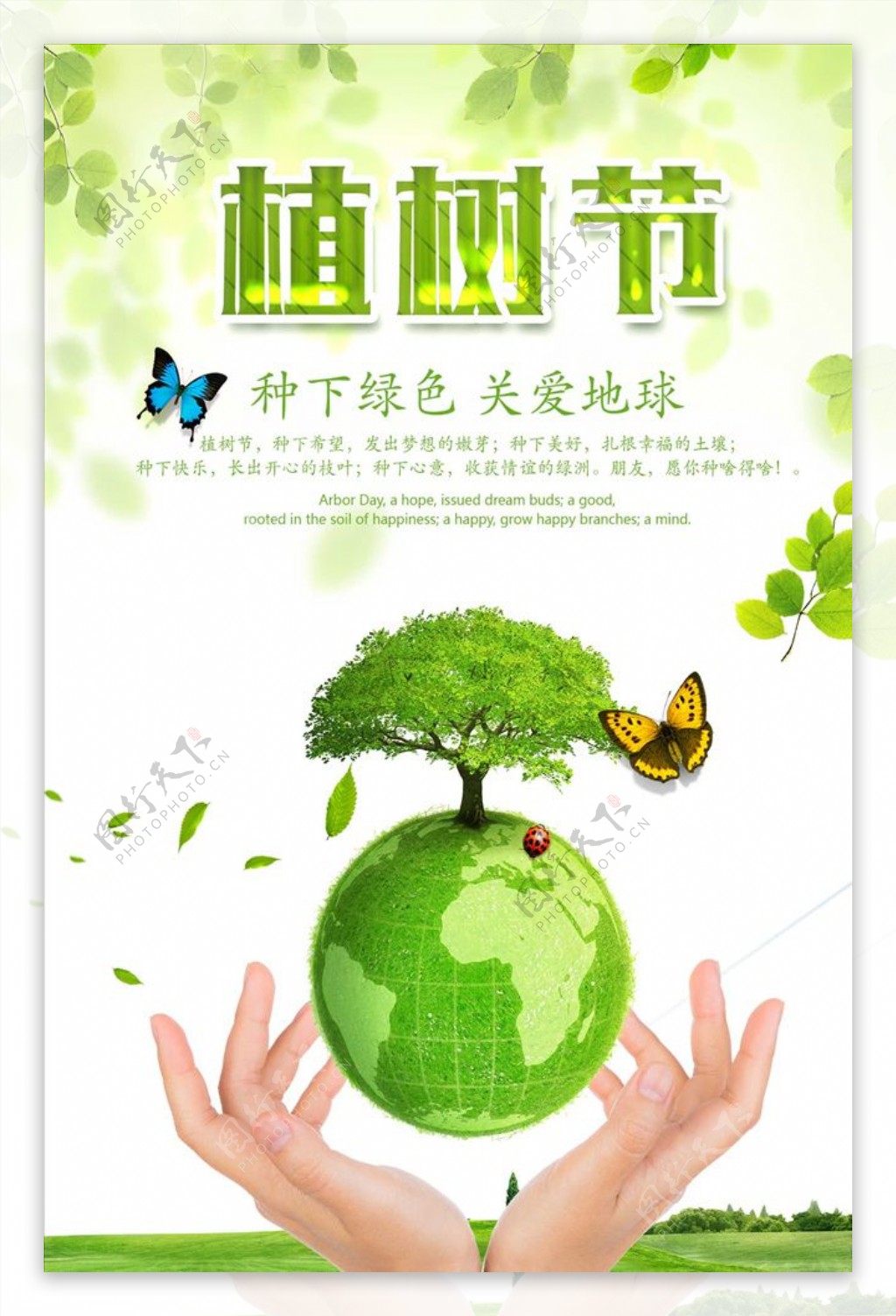 2019年清新公益植树节海报模
