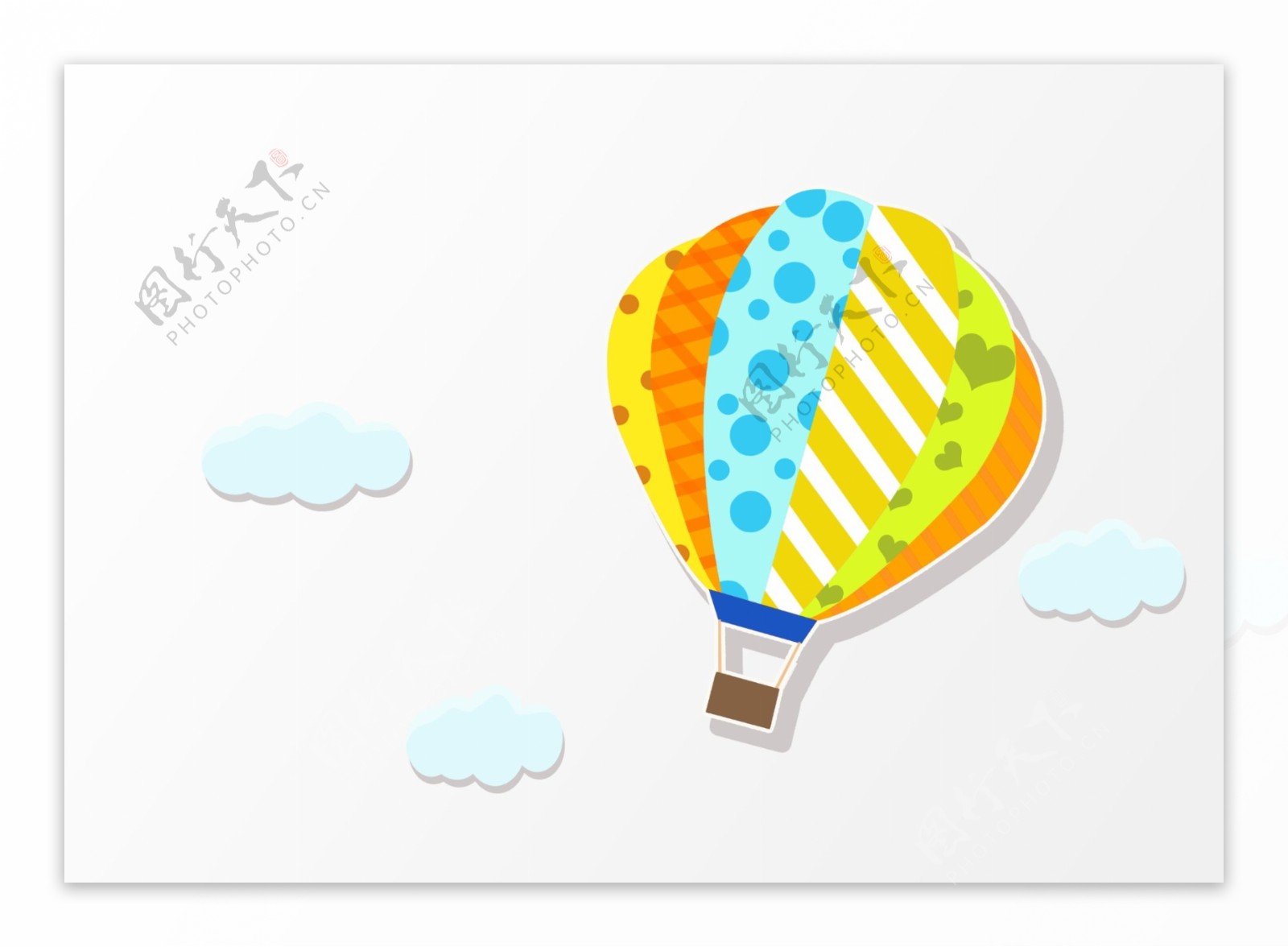儿童节彩色热气球装饰元素
