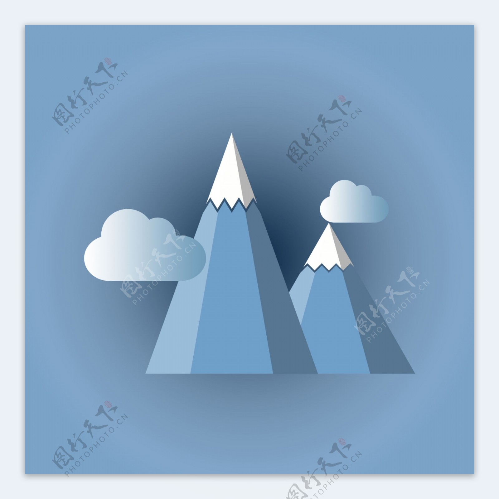 白云雪山扁平化logo图案