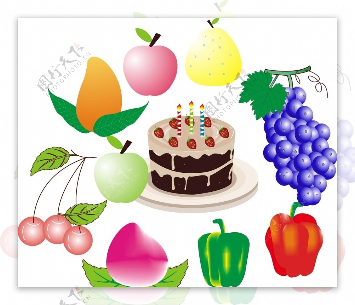生日蛋糕各种水果