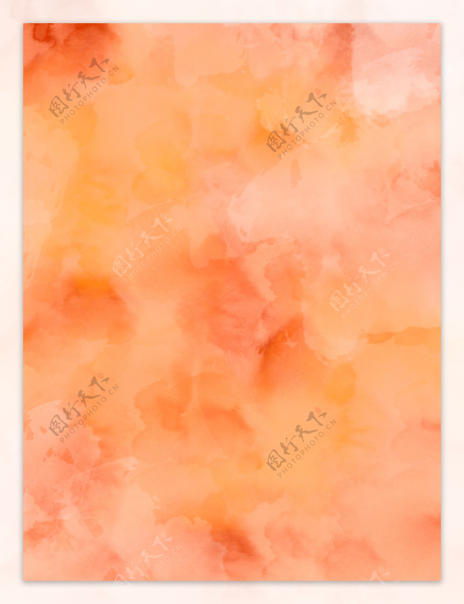 手绘质感橙色水彩纹理背景