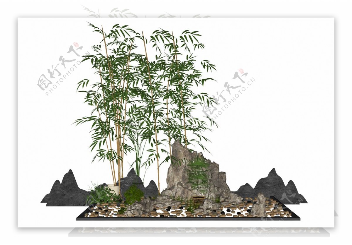 园林假山SU模型