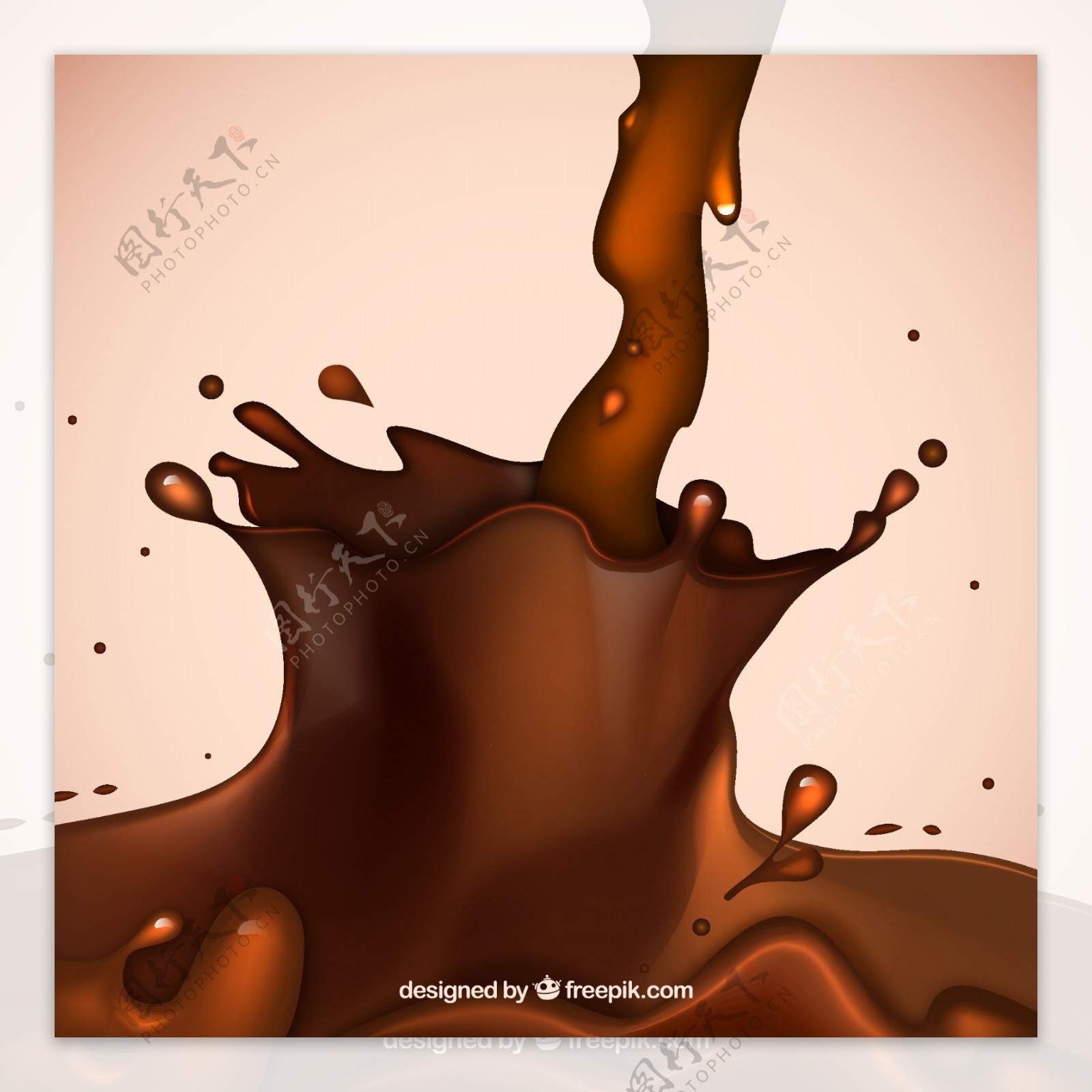 创意动感溅起的液态巧克力
