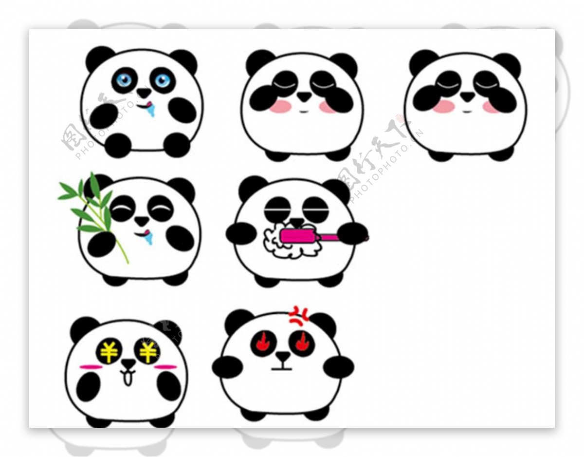 卡通熊猫表情