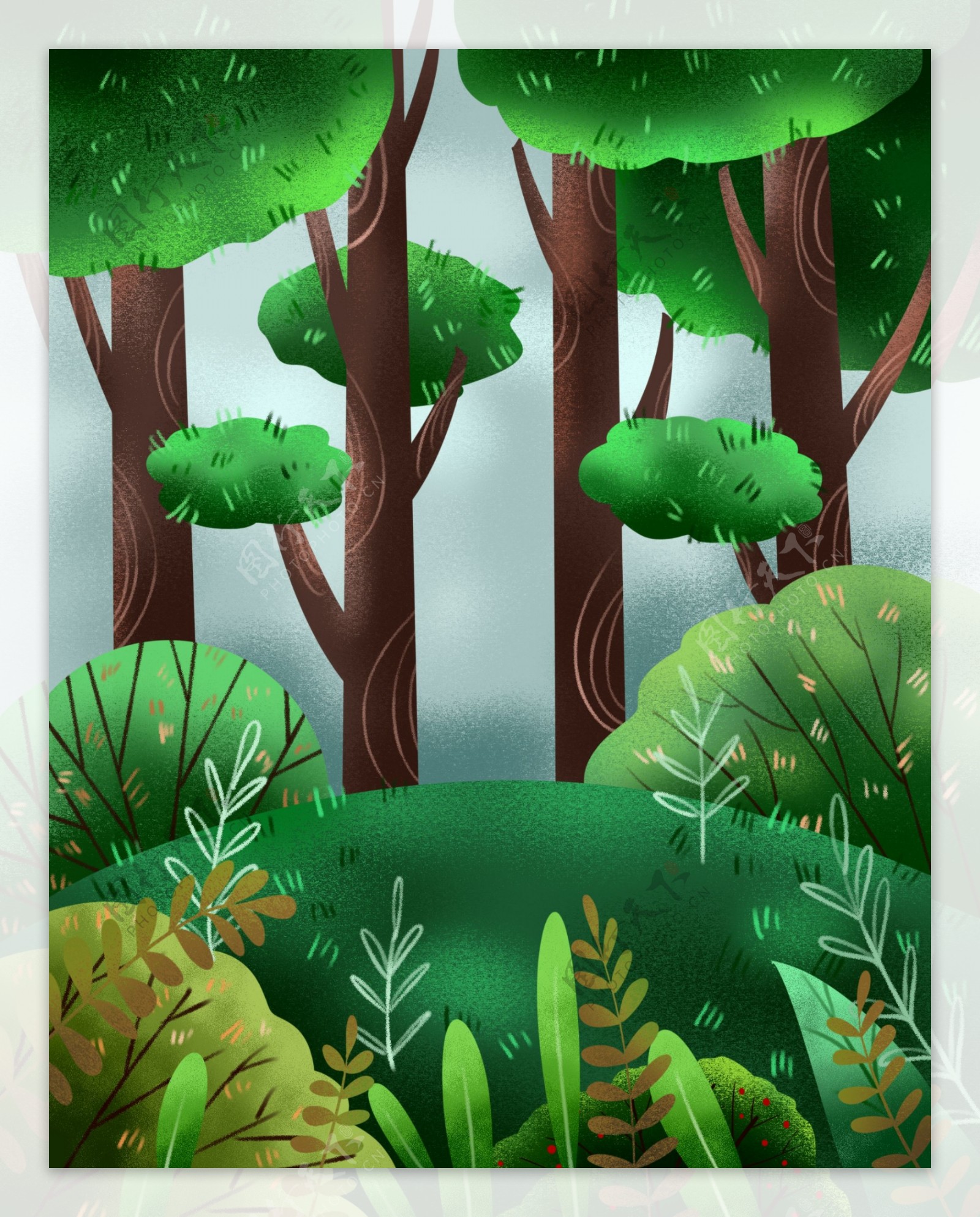 立夏节气树林背景设计