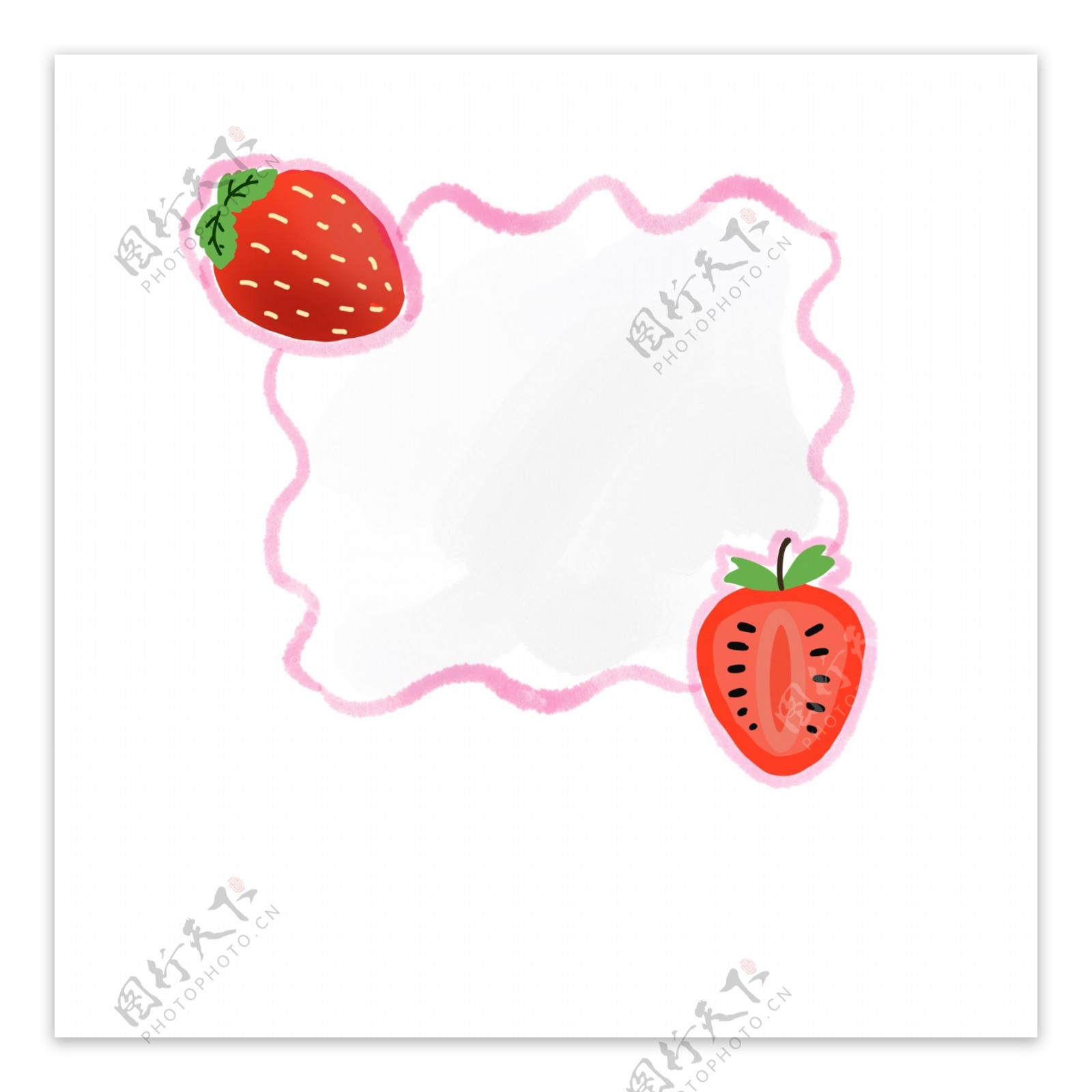 夏日小清新水果边框素材草莓