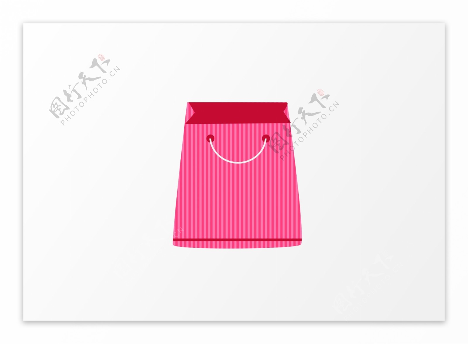粉色购物袋装饰元素